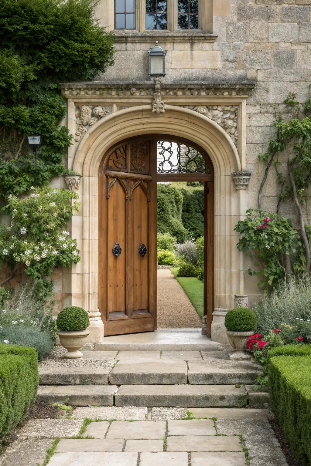 Stone framing turning a front door into a standout feature.