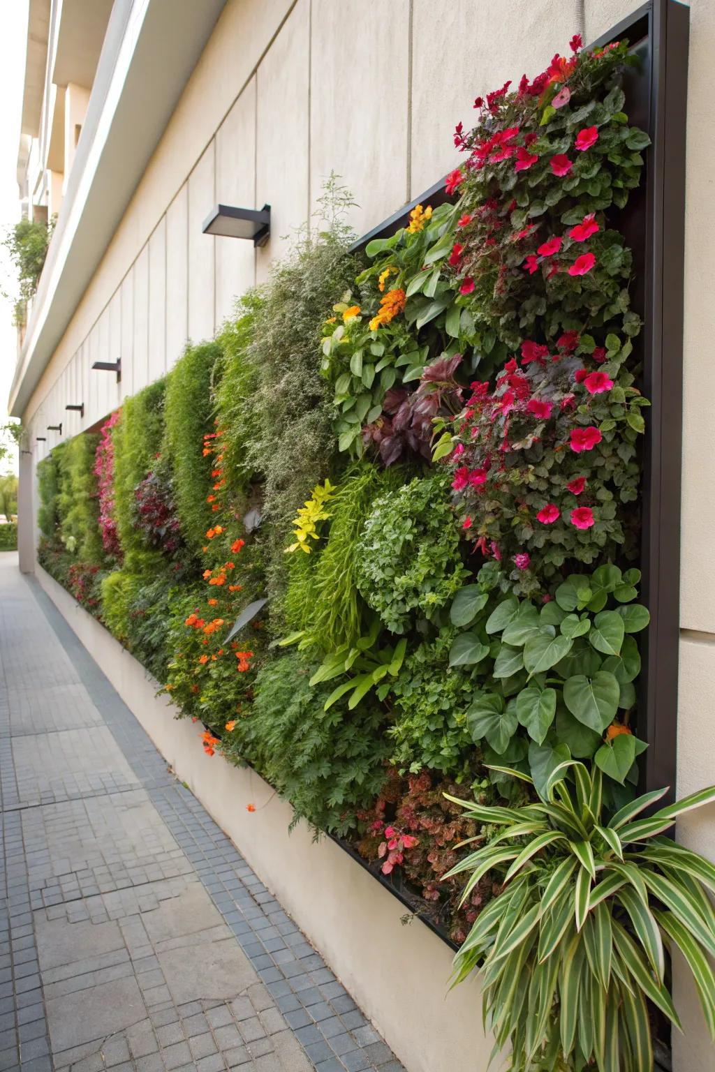 Utilize vertical space for a lush green wall in any room.