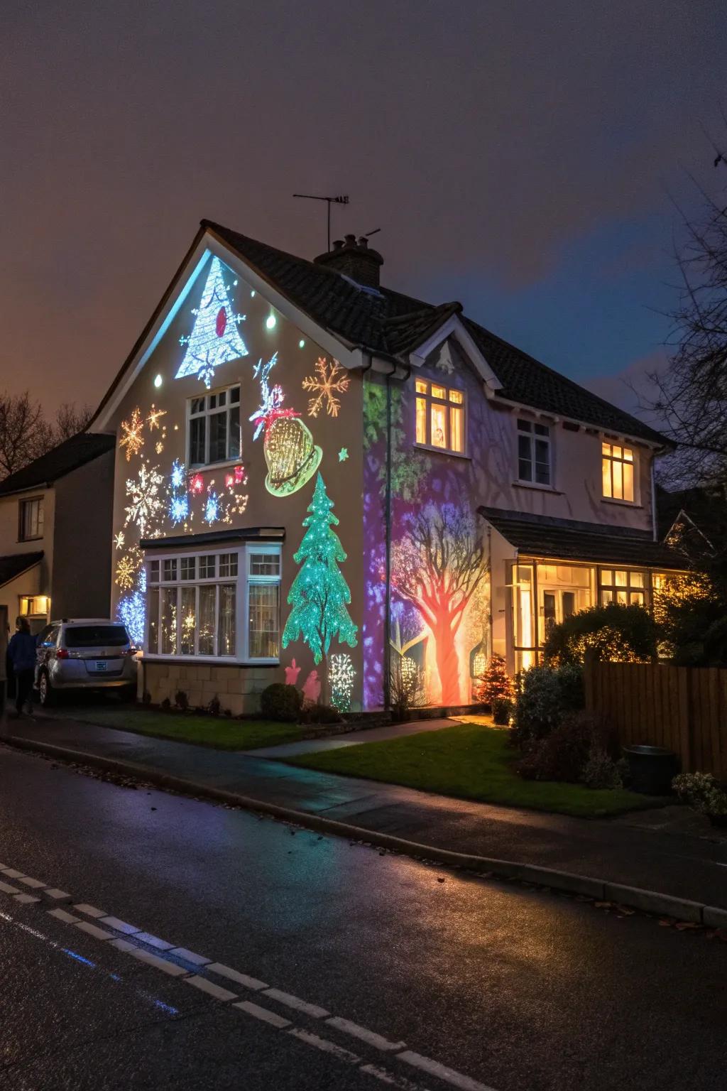 Projector lights offer a surprising and dynamic holiday feature.