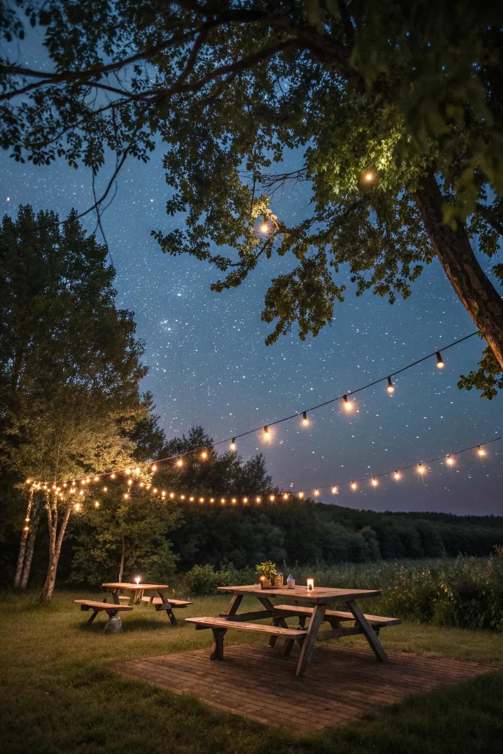 Add a magical ambiance with enchanting fairy lights.