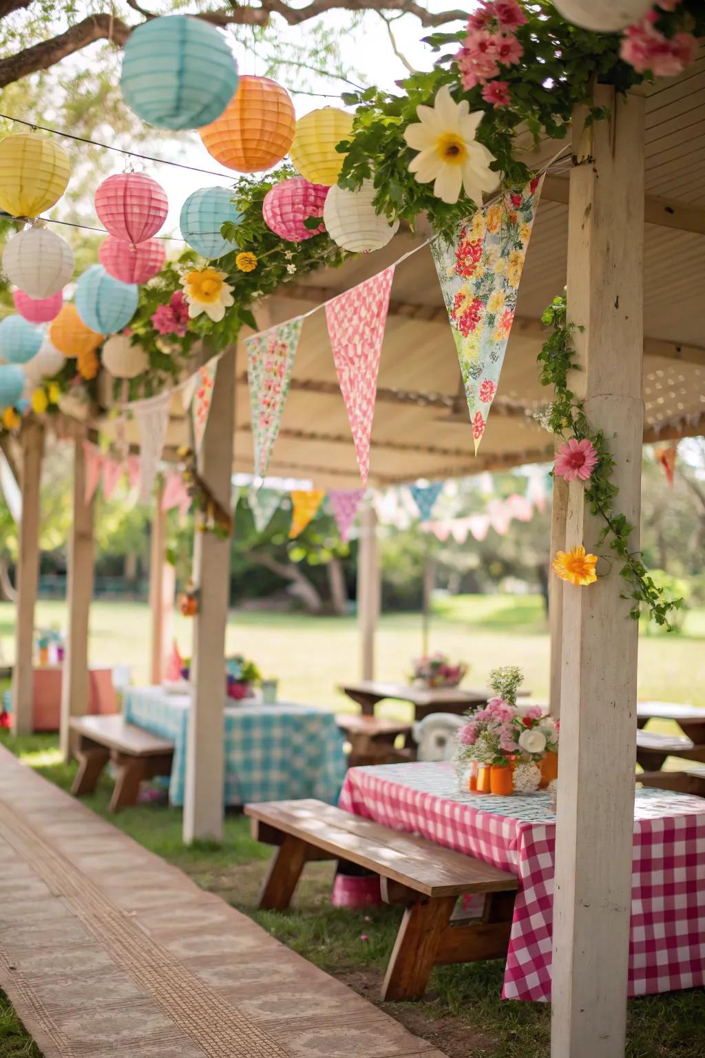 Infuse your picnic with festive garlands.