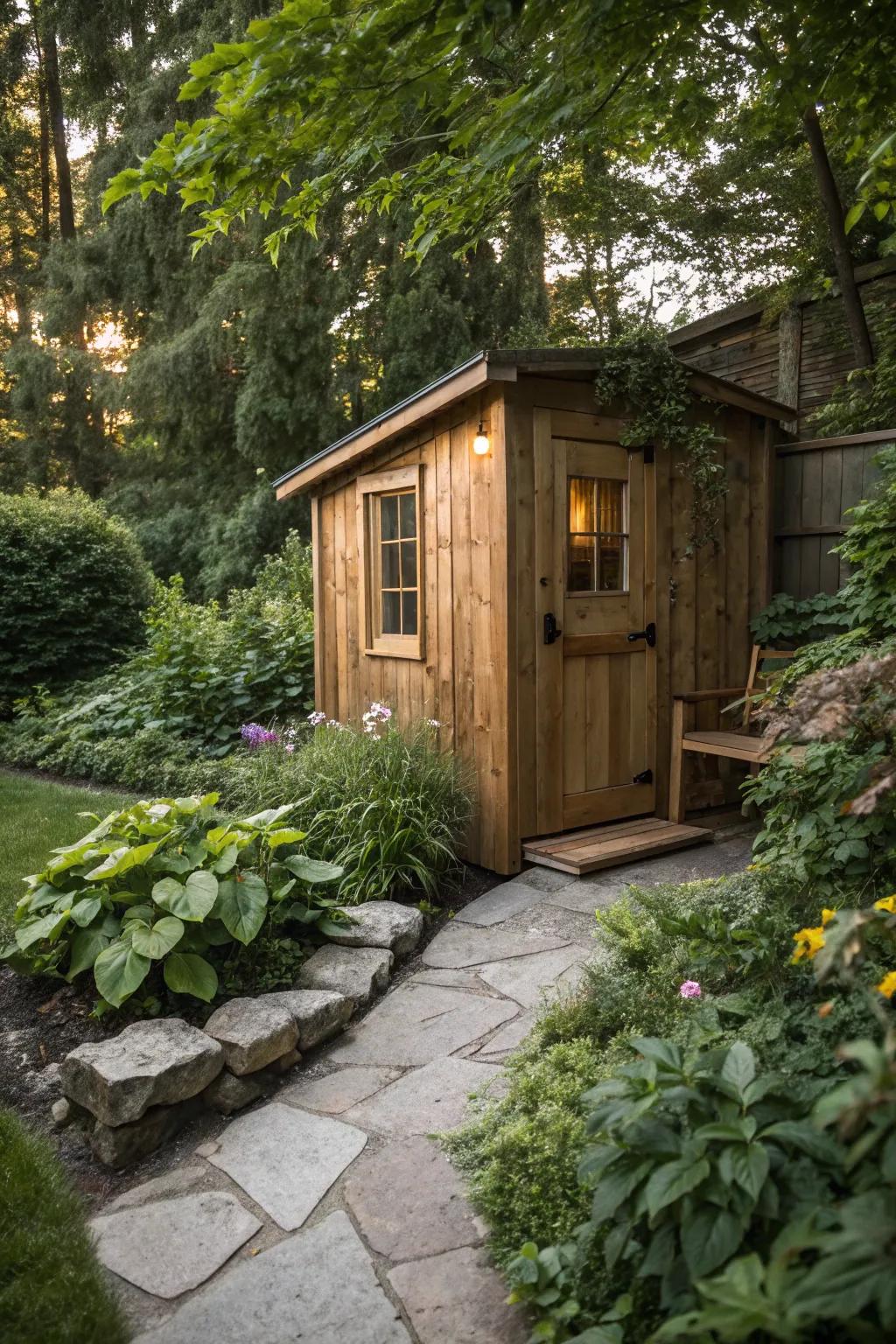 A space-efficient corner sauna making the most of your garden.