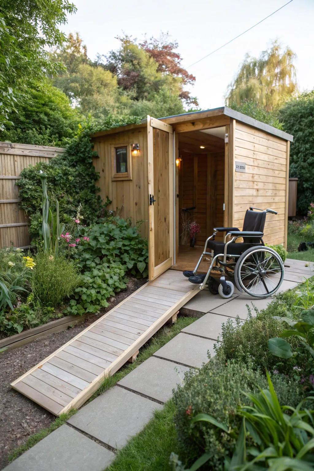 An inclusive sauna design accessible to everyone.