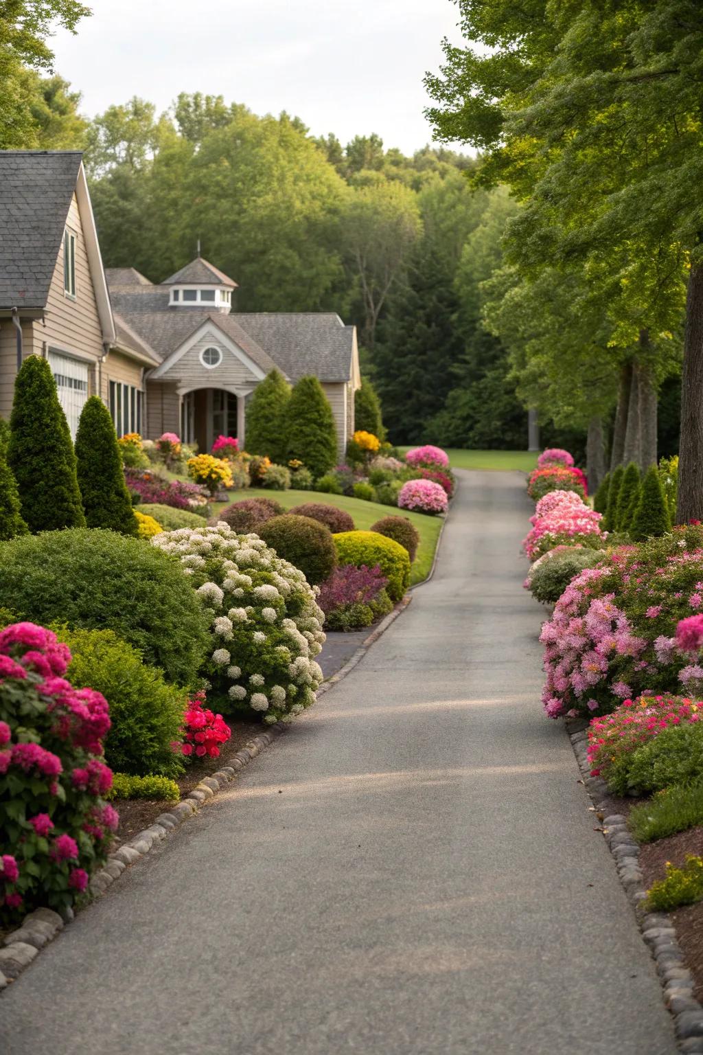 Integrate landscaping for a natural driveway aesthetic.