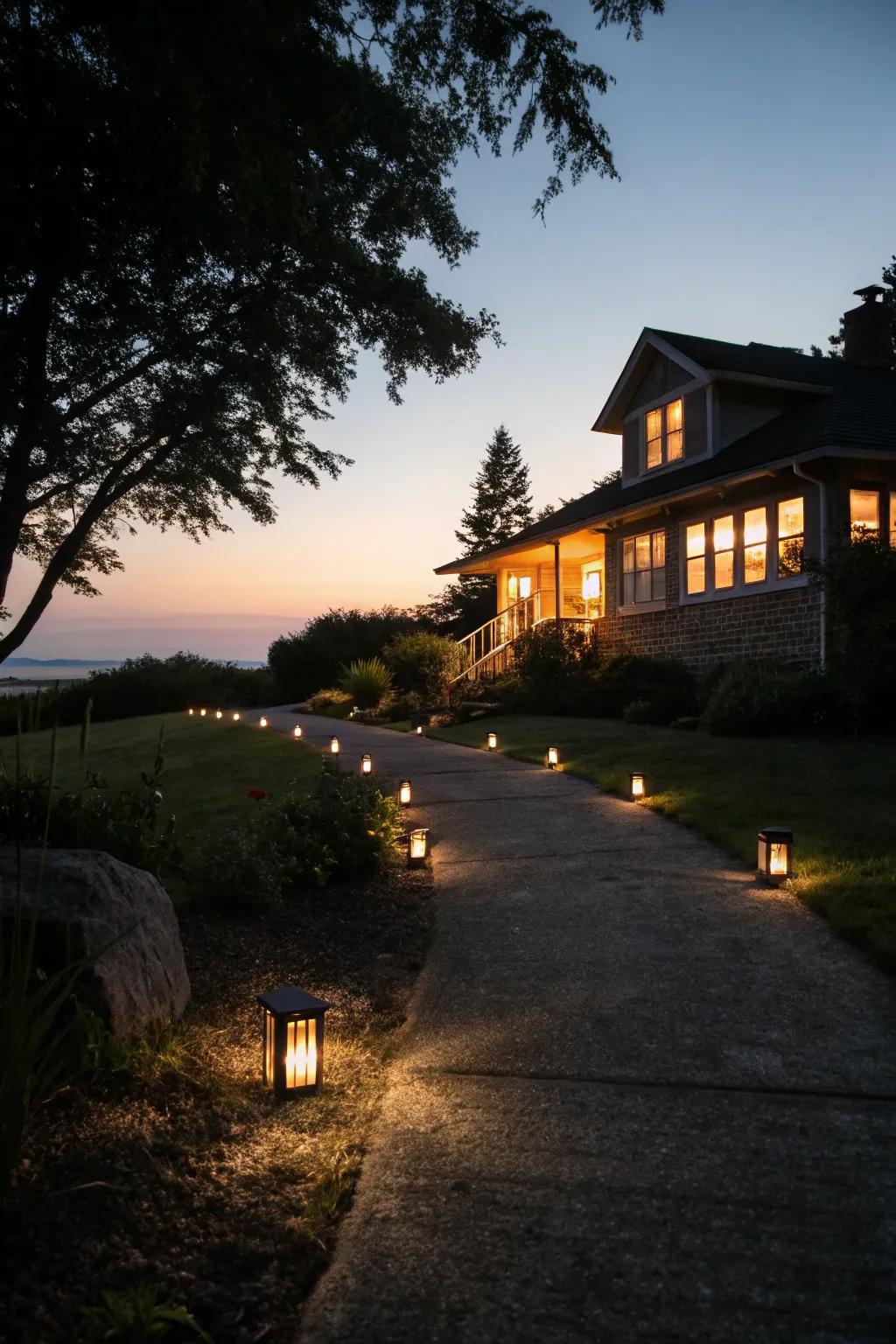 Integrated lighting enhances safety and ambiance.