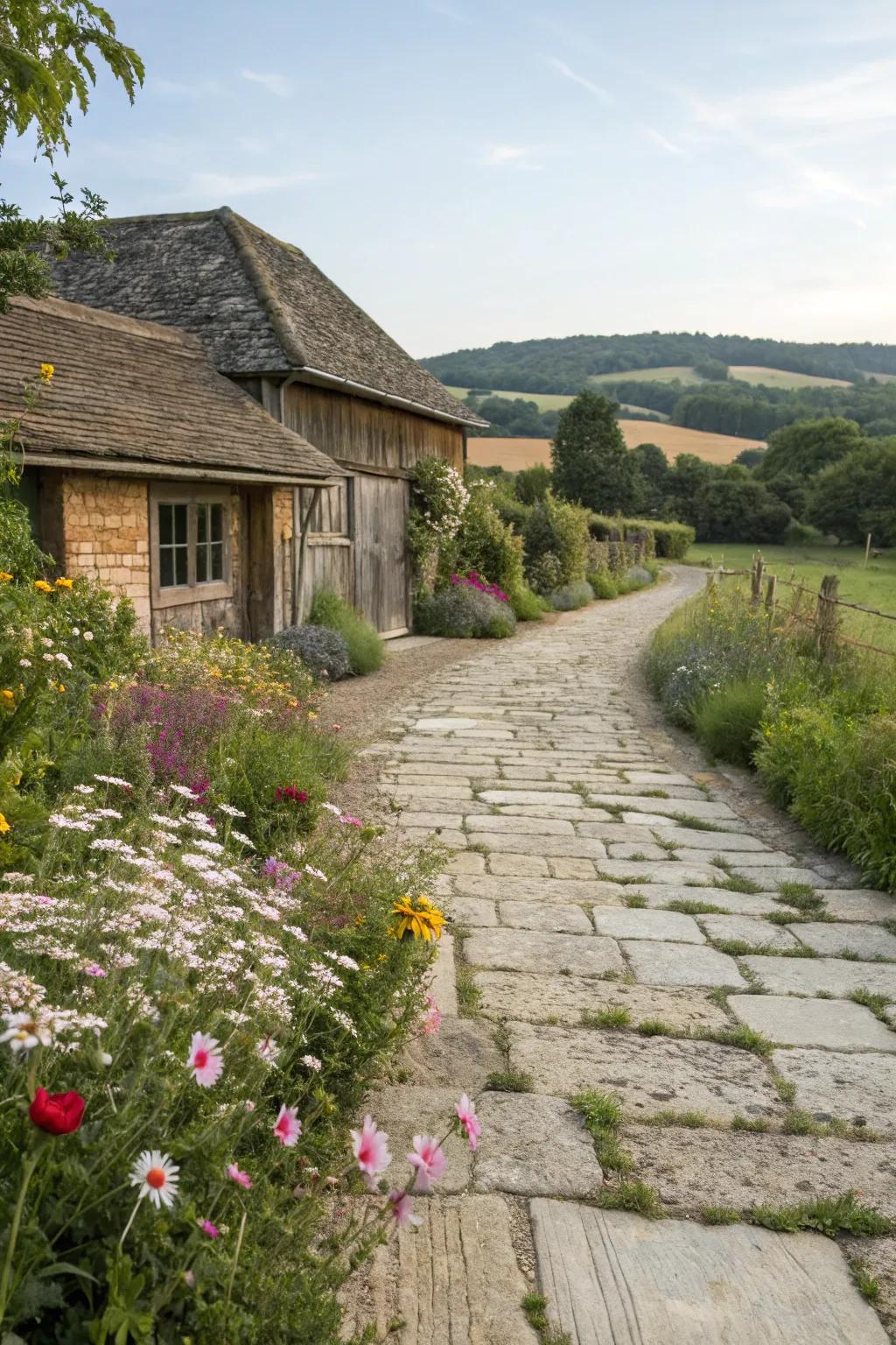 Flagstone driveways offer rustic, natural beauty.