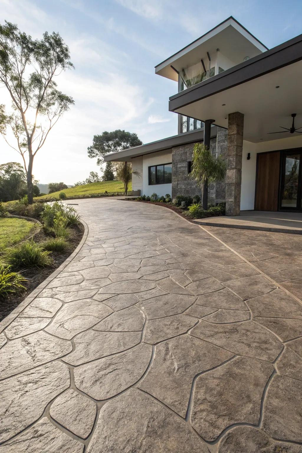 Stamped concrete offers a stylish twist on traditional surfaces.