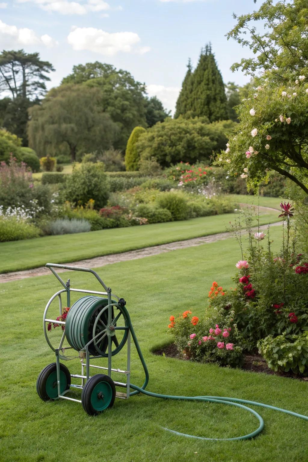 Portable hose carts provide mobility and convenience