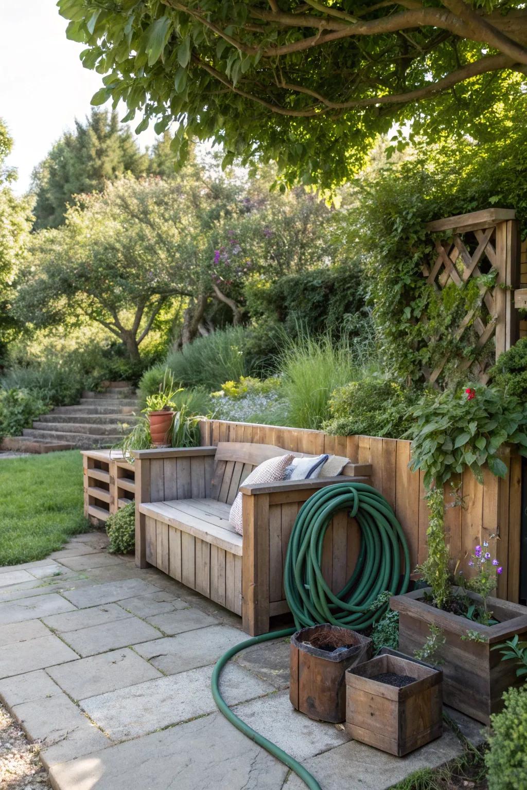 Seating with built-in storage offers comfort and utility