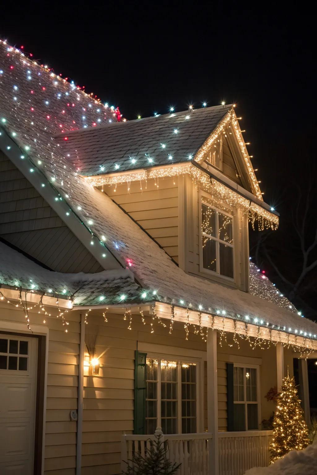 Layered lighting adds depth and dimension to your holiday decorations.