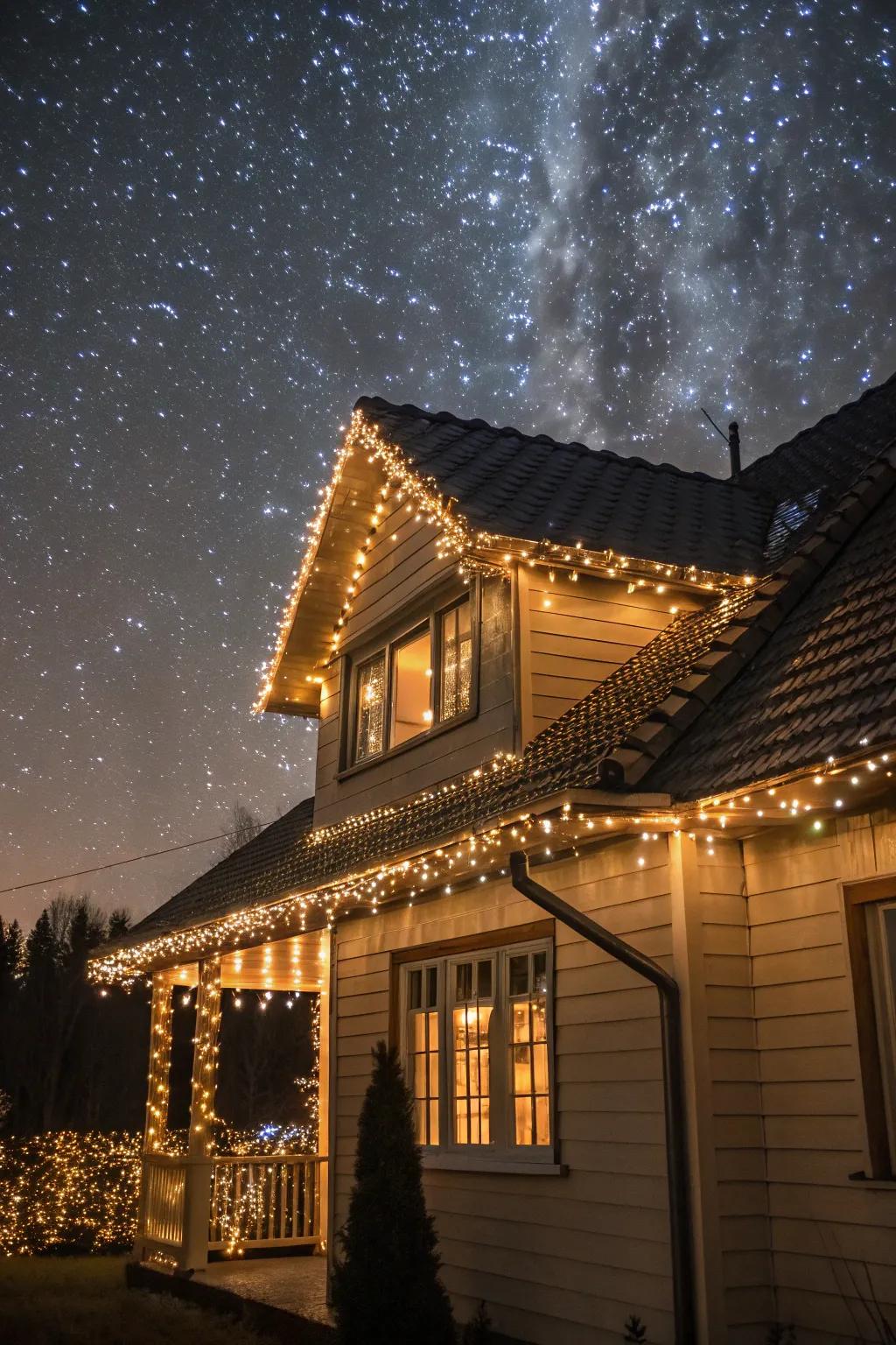 Twinkling lights add a dynamic sparkle to your holiday display.