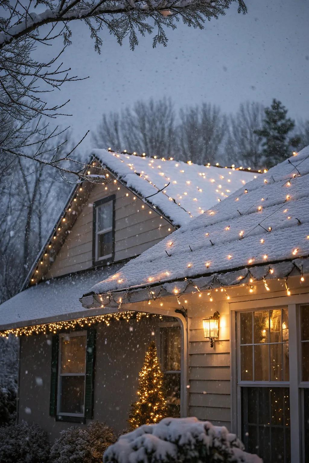 Simulated snowfall lights bring the magic of snow to your display.