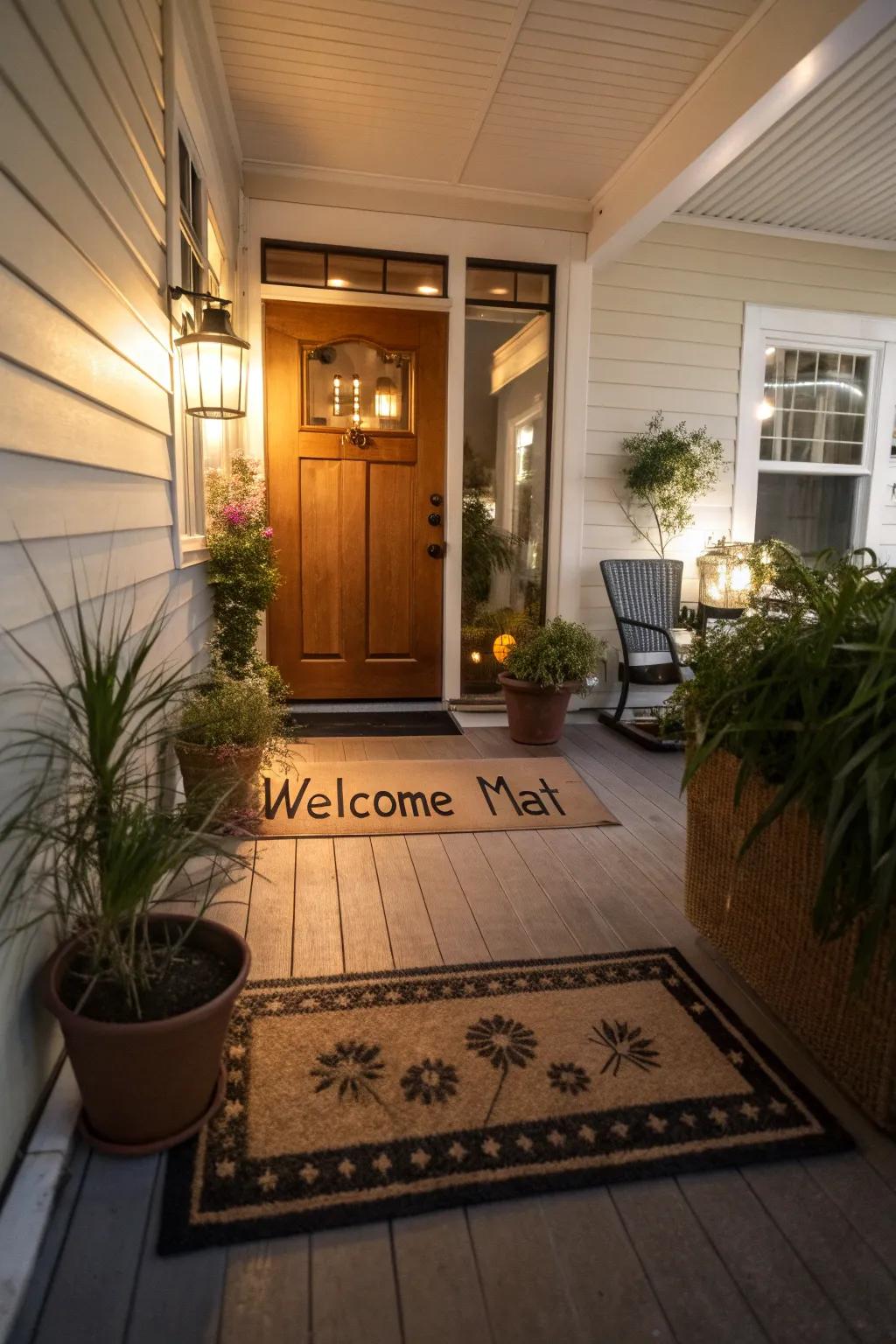 A unique welcome mat is the perfect way to greet your guests with a smile.
