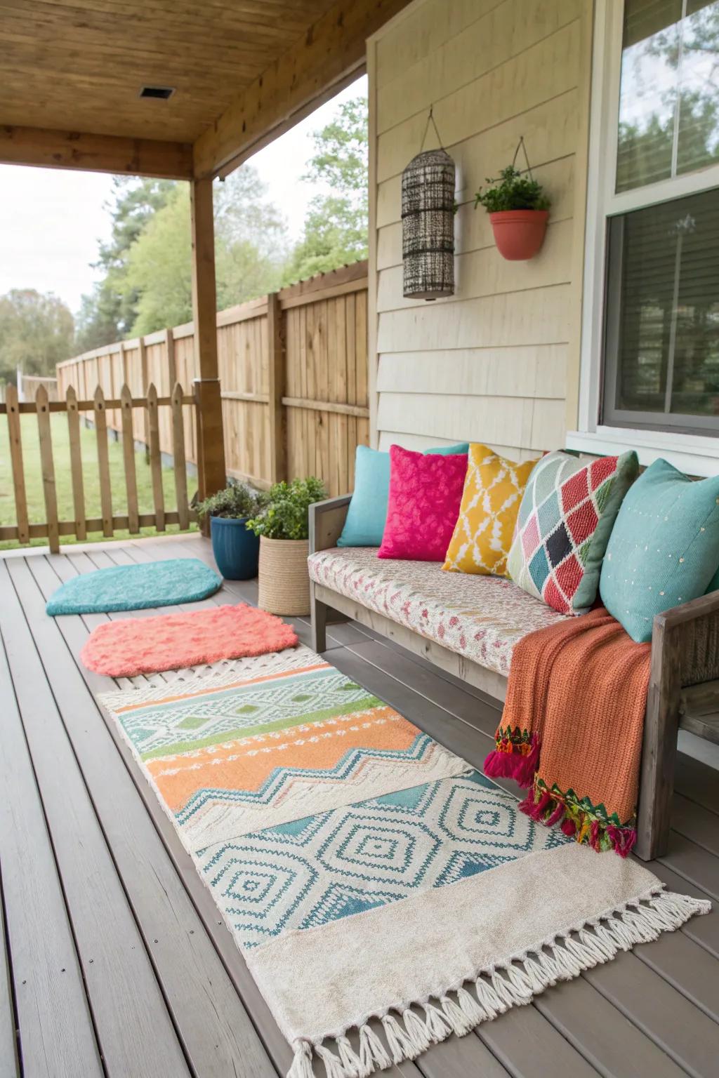 Textiles bring comfort and color to your outdoor space.
