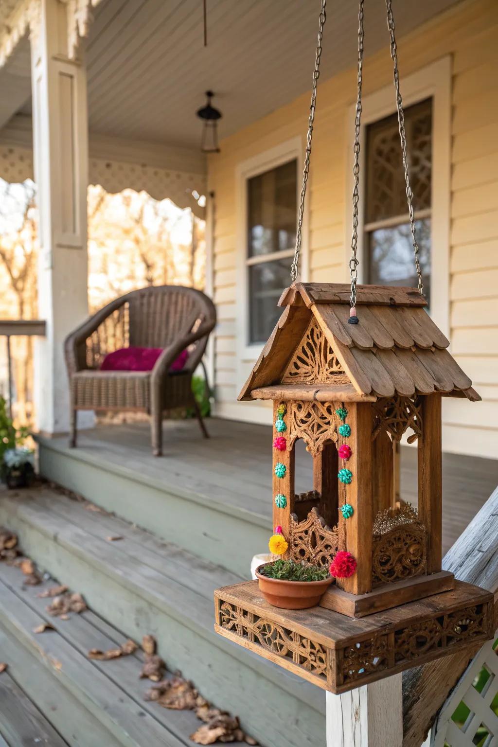 A DIY bird feeder brings nature closer to your doorstep.