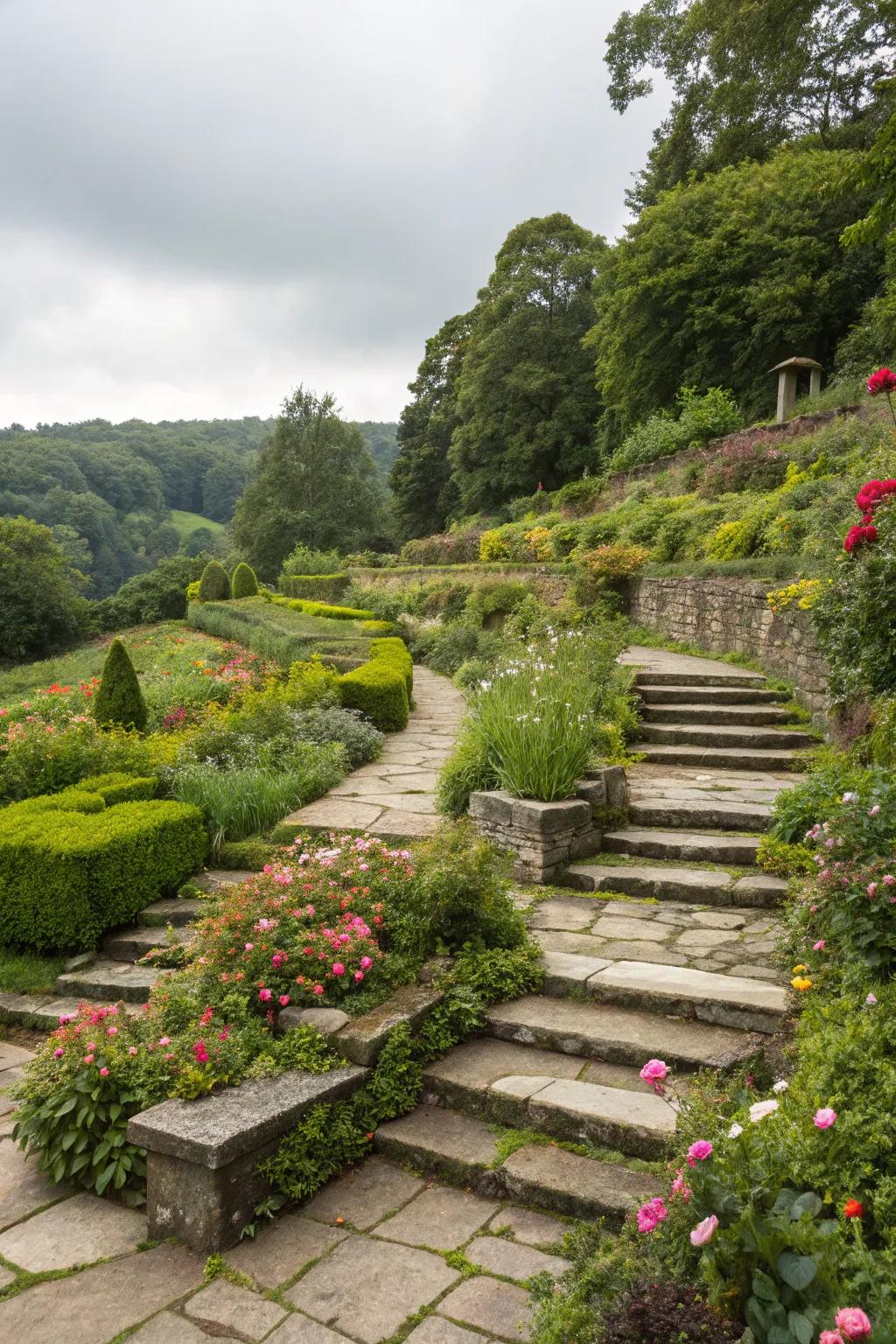 Pathways and steps make your garden accessible.