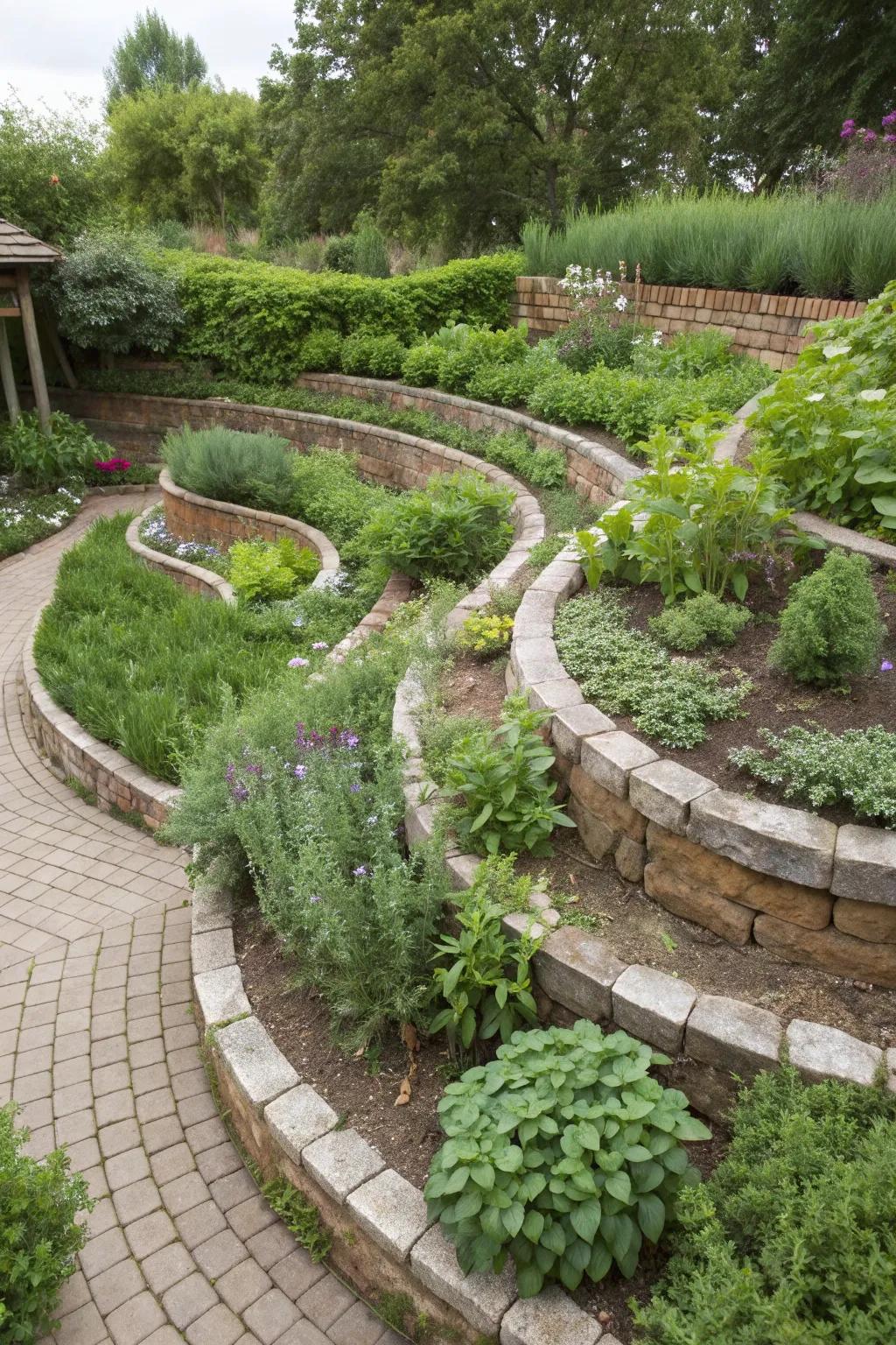 Herb spirals offer a practical and beautiful solution.