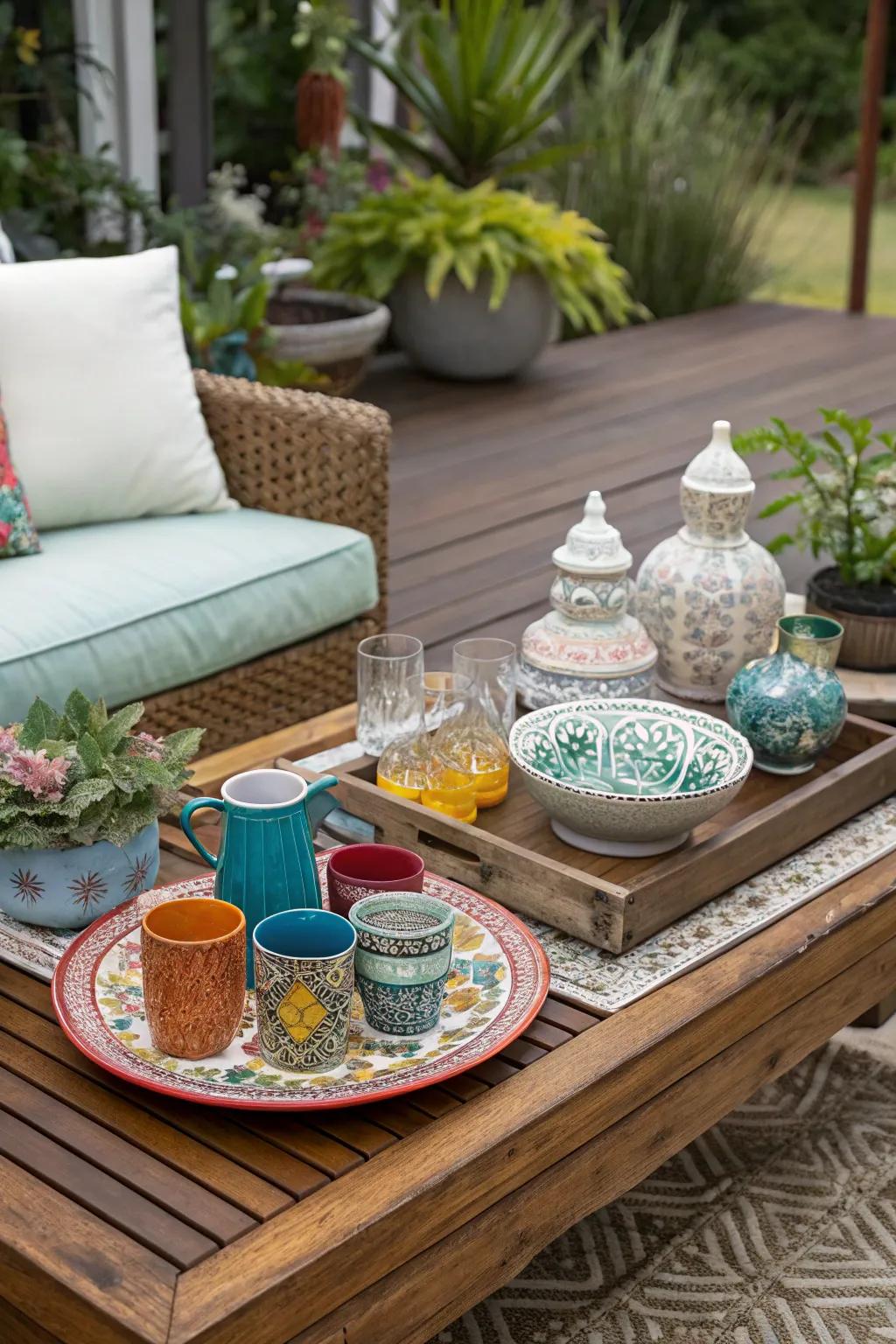 Embrace an eclectic mix with varied materials.