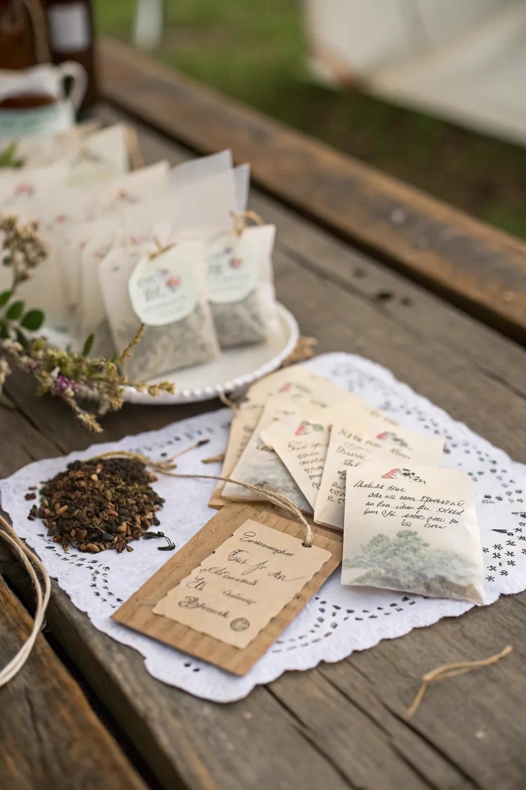 Charming DIY tea bag invitations that excite guests.