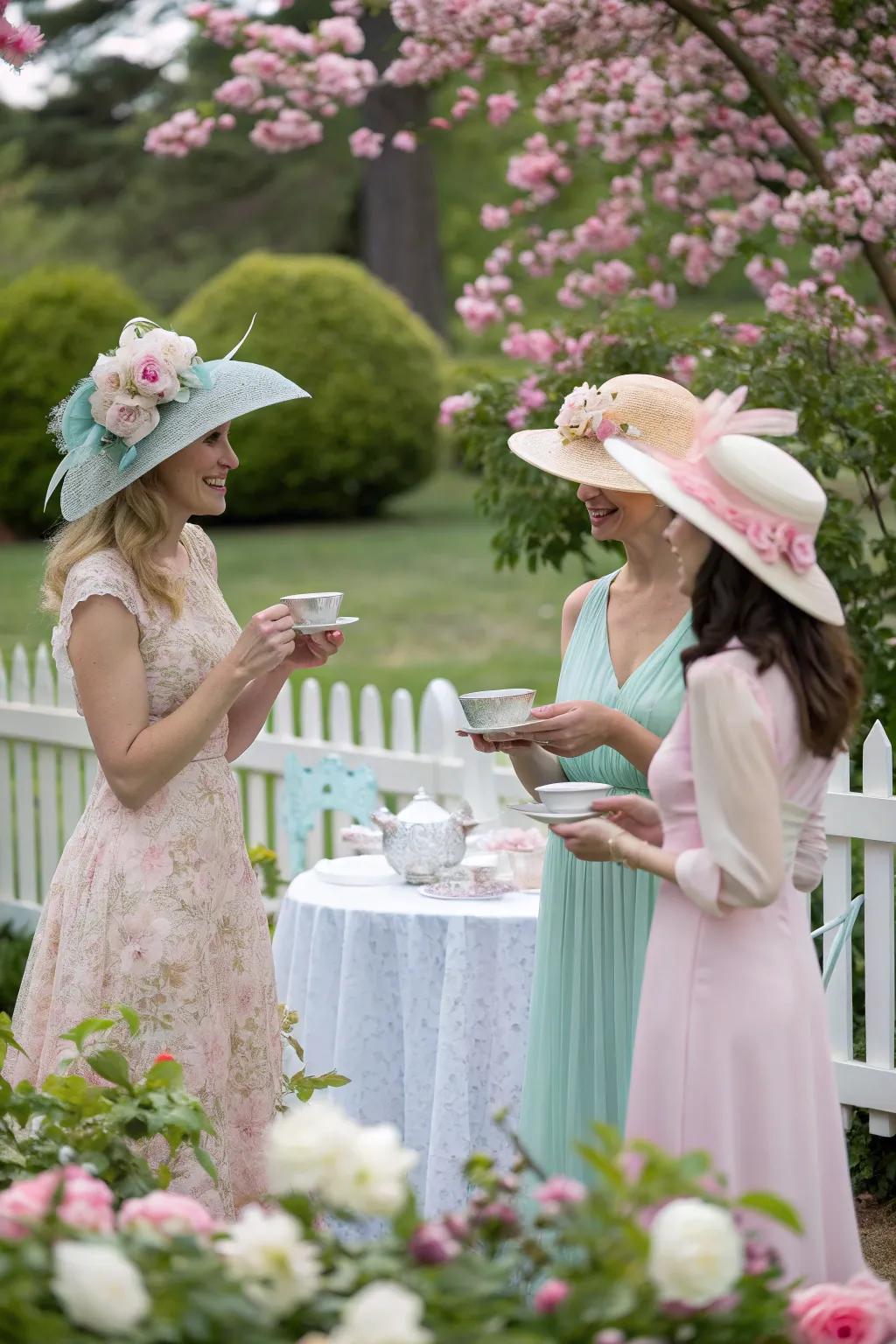 Whimsical tea party hats make for memorable moments.