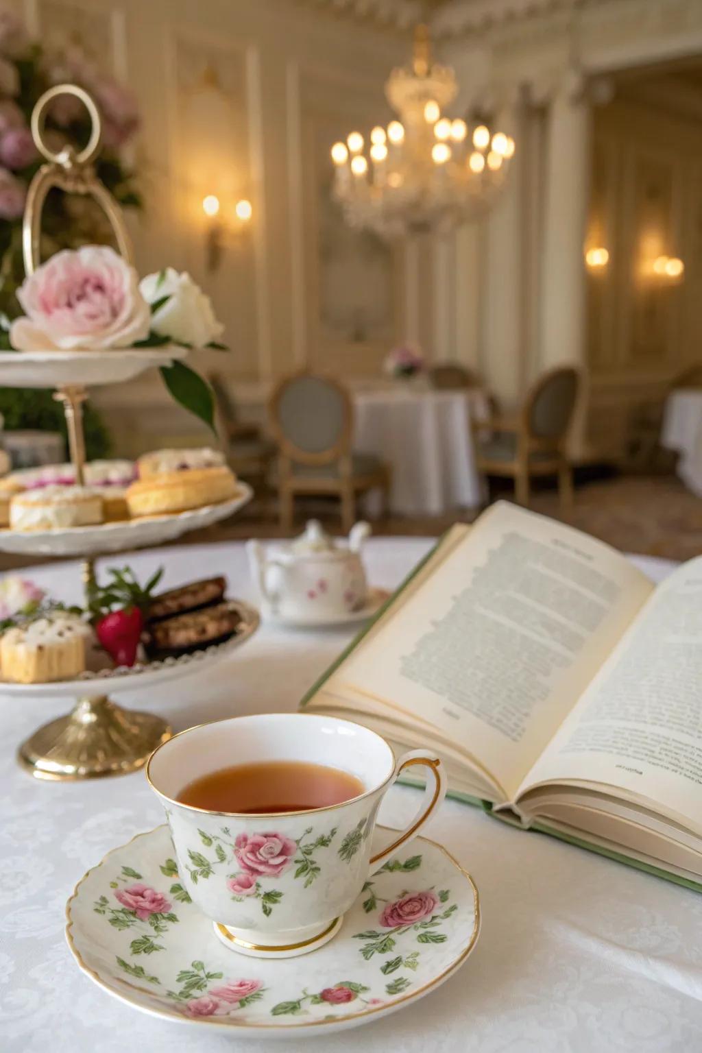 Adding a mystical touch with tea leaf reading.