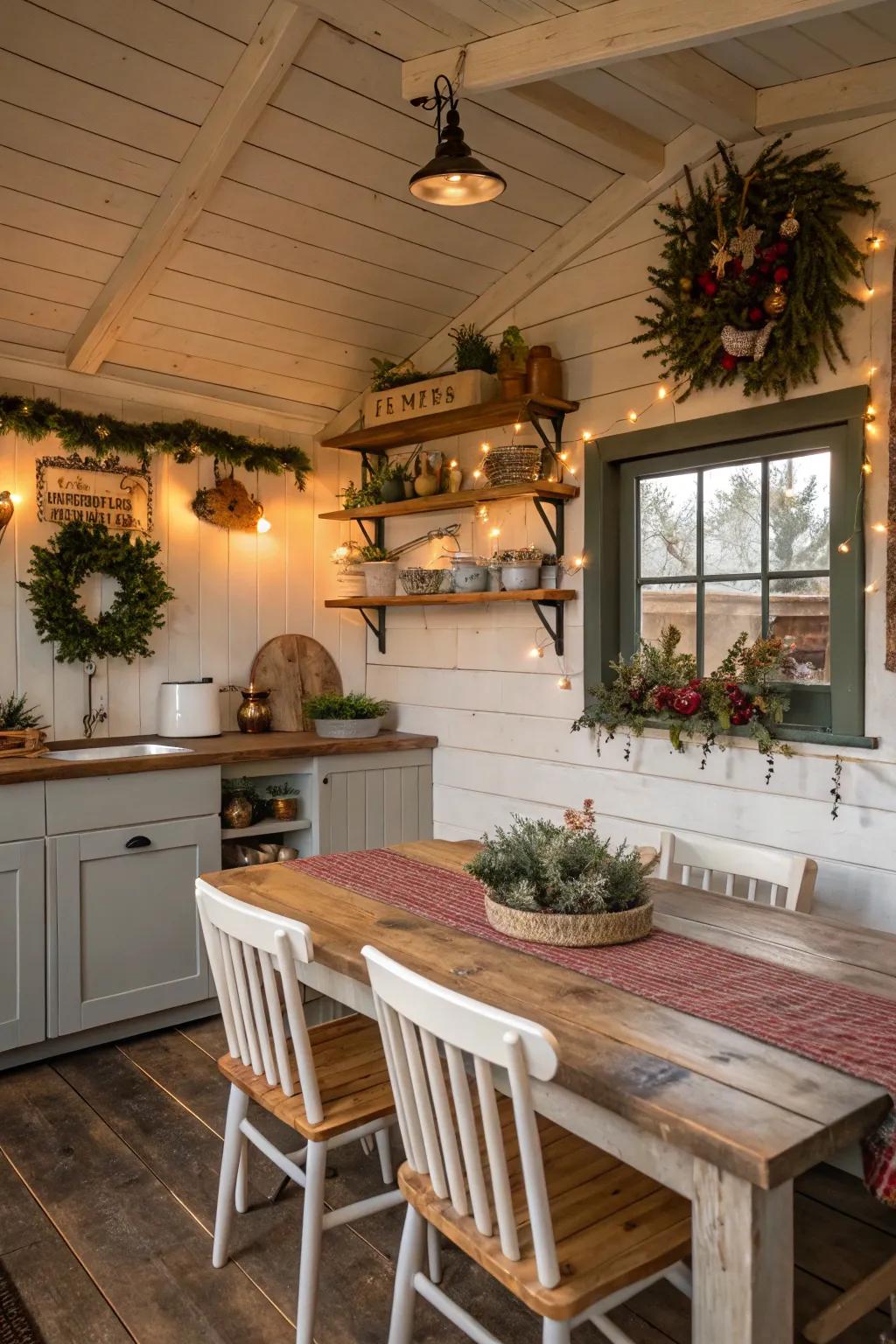 Seasonal decor keeps the kitchen fresh and lively.