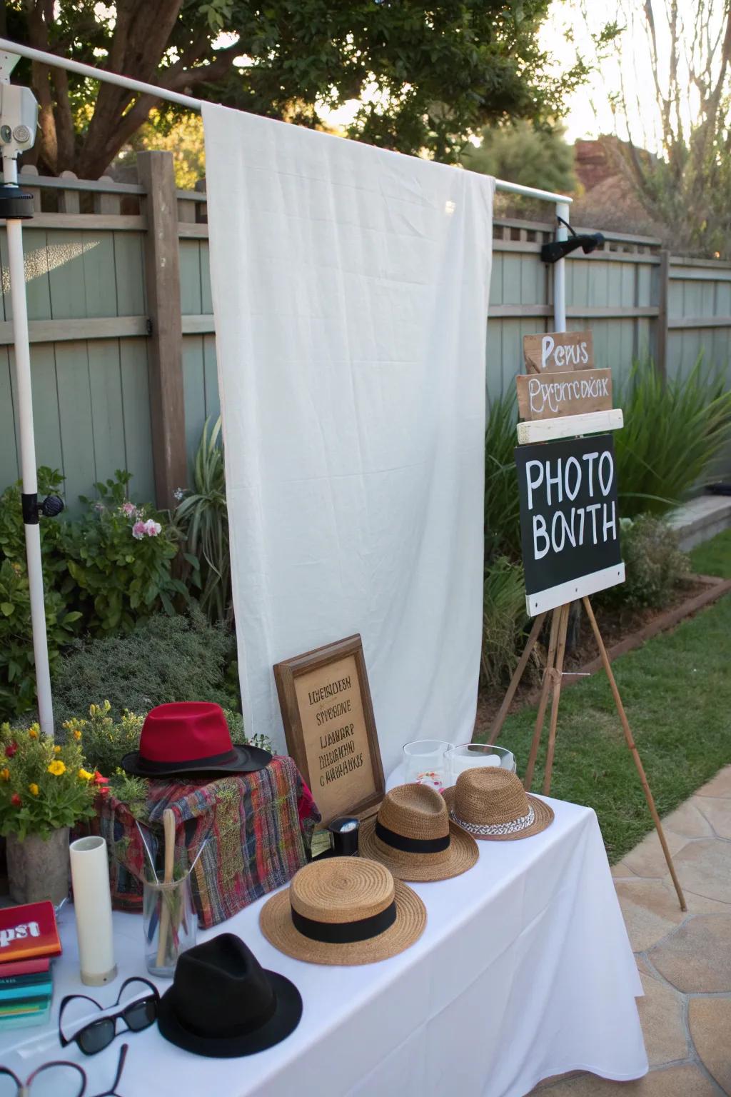 A DIY photo booth for capturing memories.