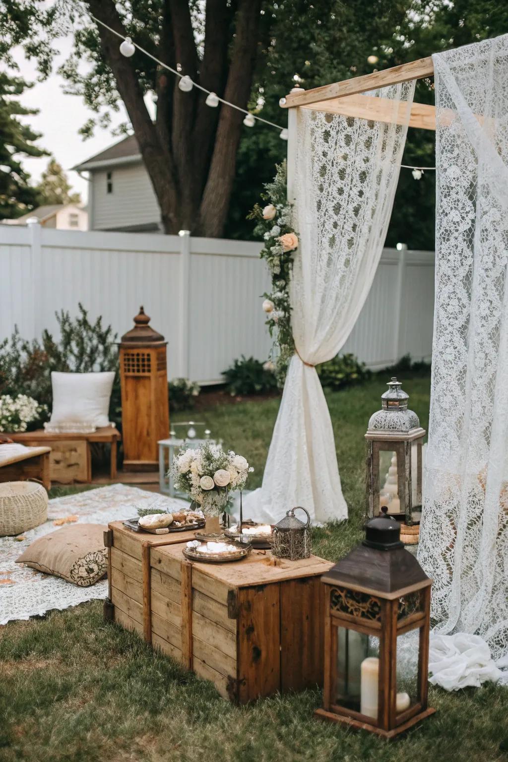 Vintage decor pieces add unique flair.