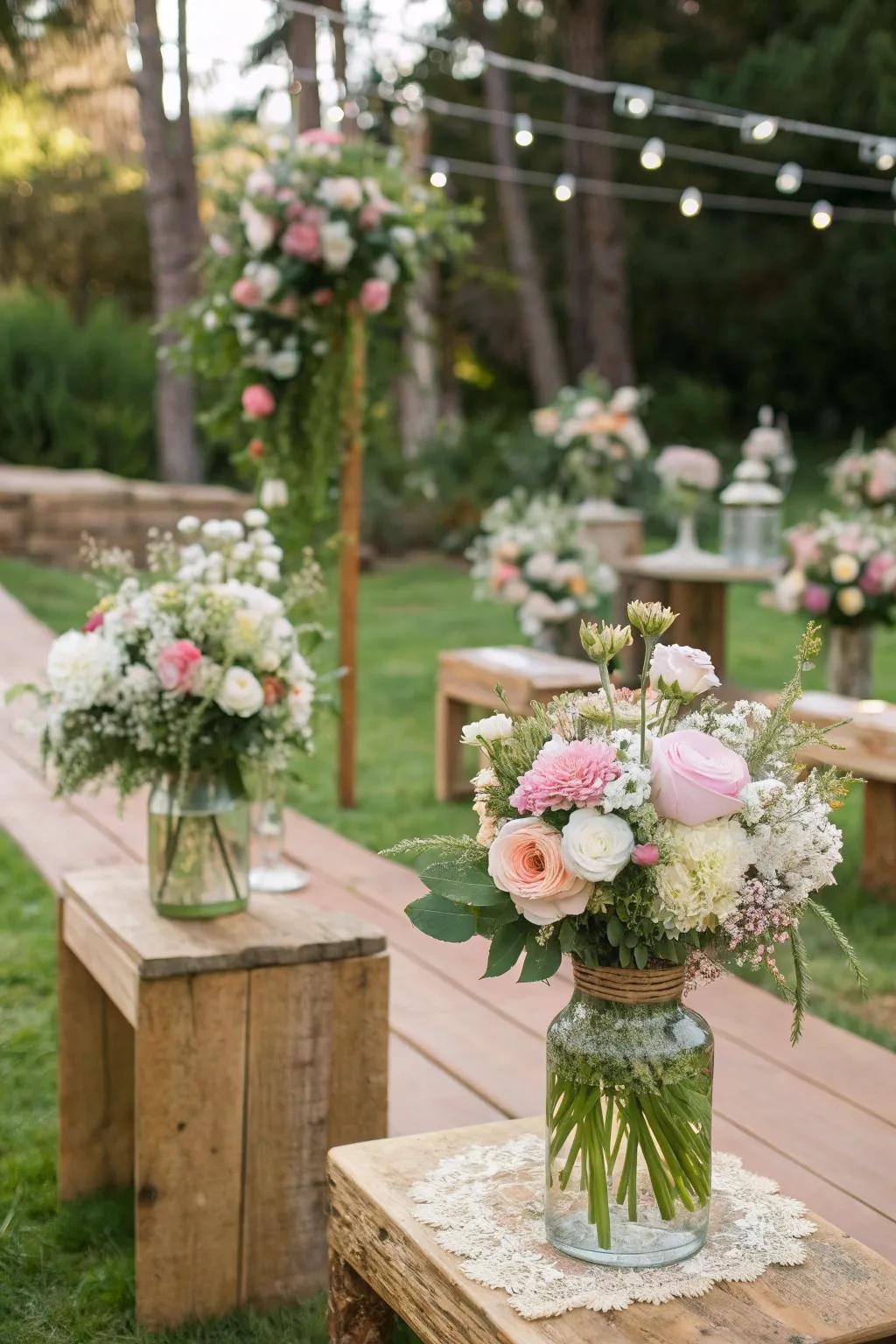 DIY floral arrangements showcase personal style.