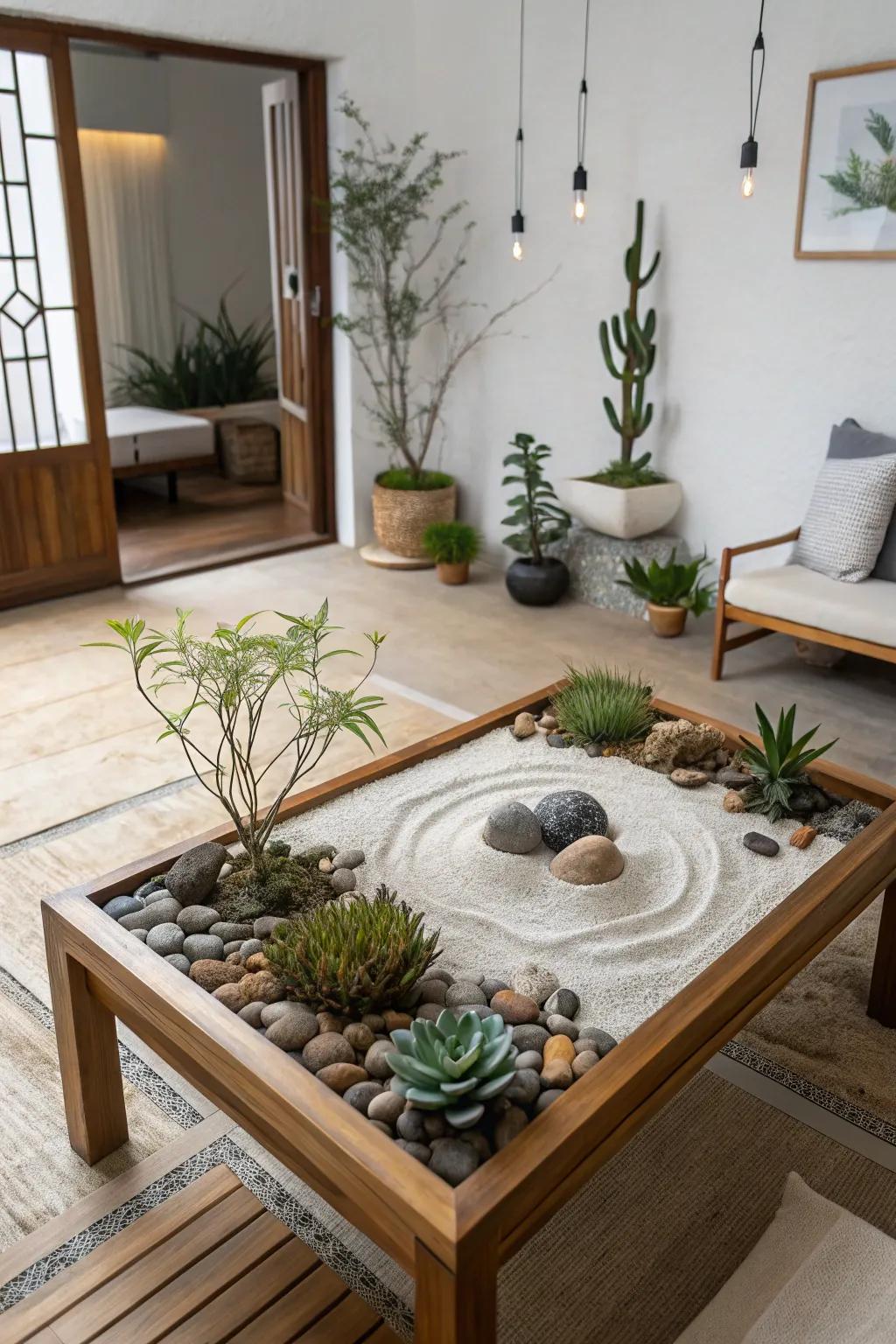 Zen gardens offer tranquility and beauty.