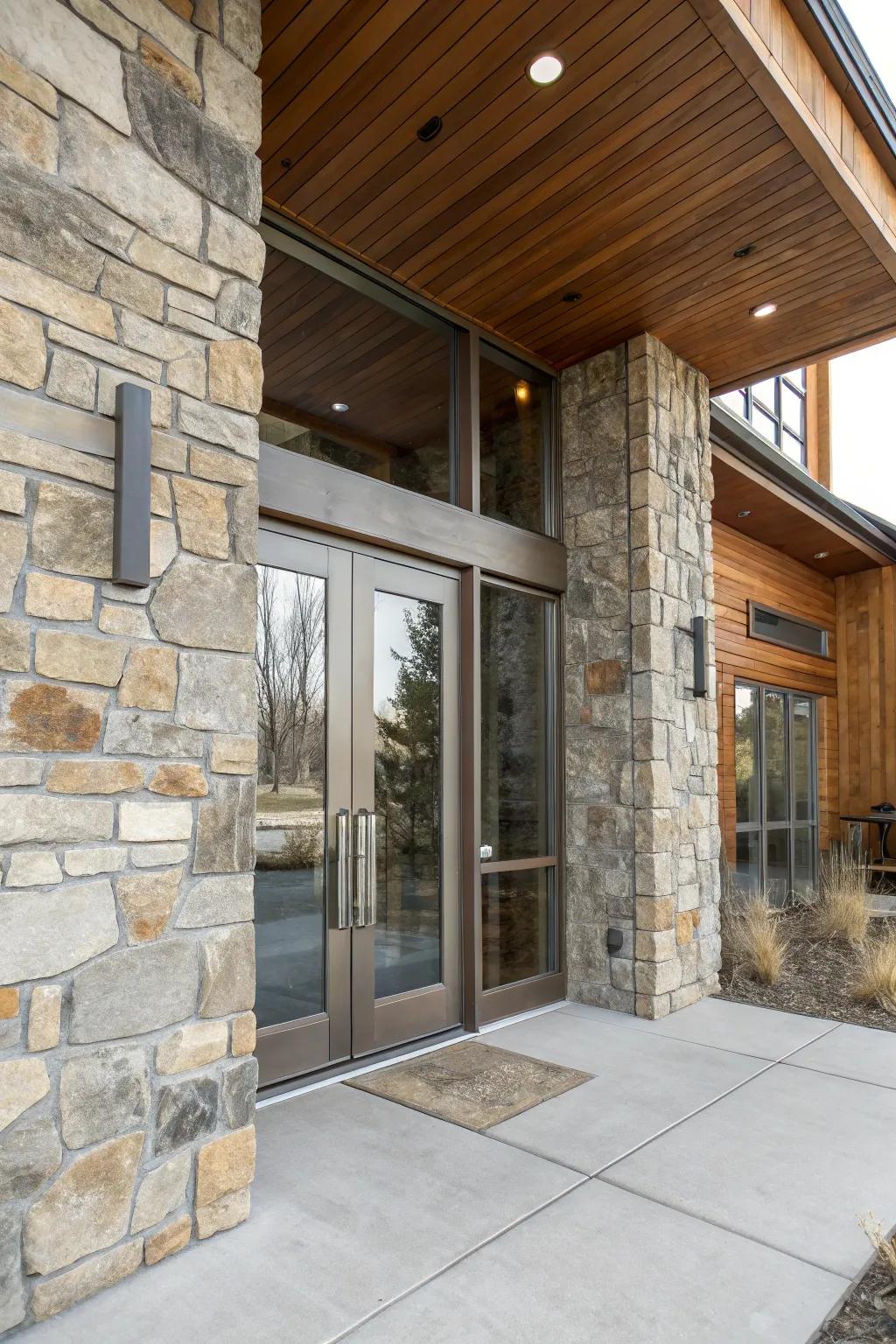 Achieve modern elegance with mixed materials.