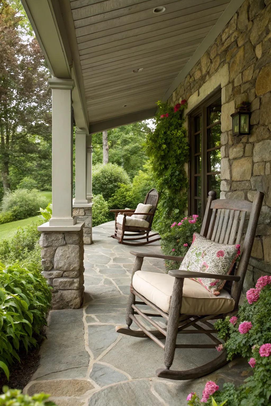 Create a cozy retreat with a stone seating area.