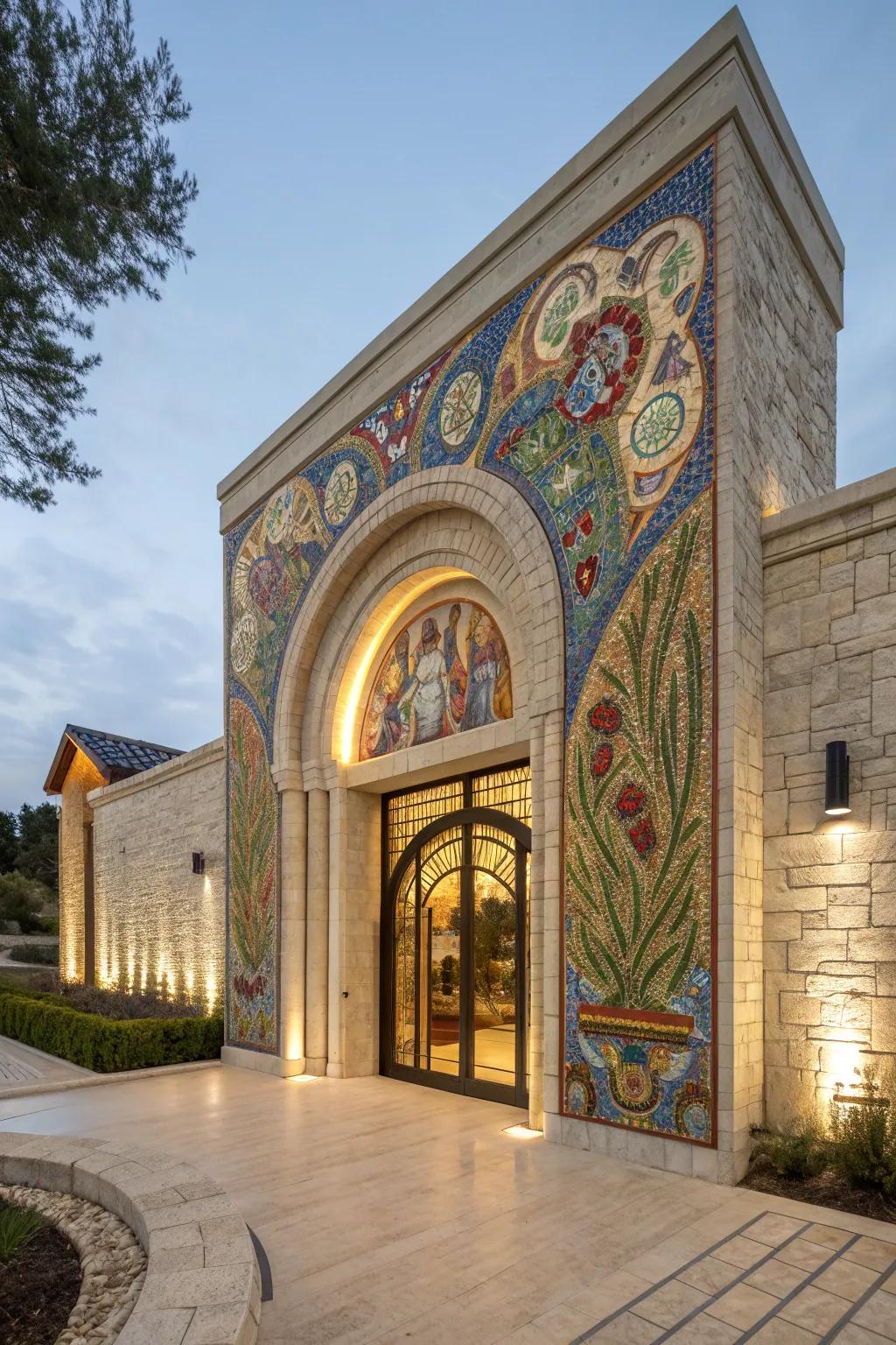 Add artistic flair with a stone mosaic.
