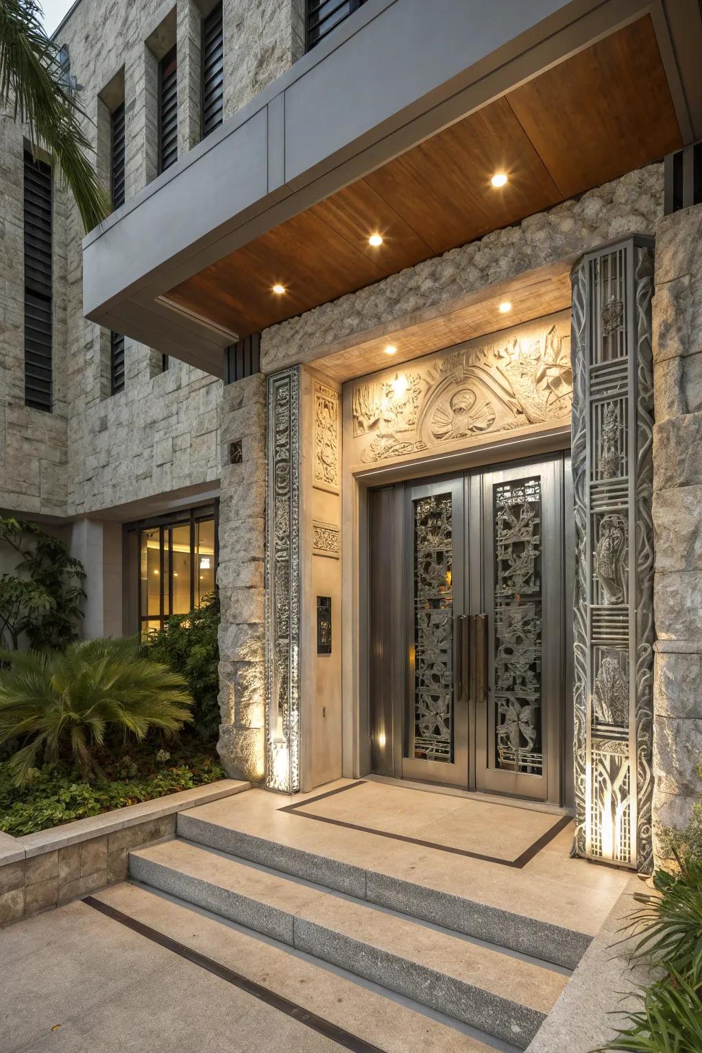 Create contrast with stone and metal fusion.