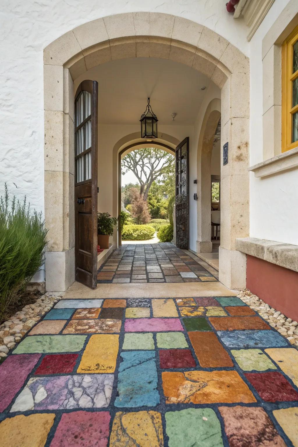 Express your style with vibrant stone tiles.