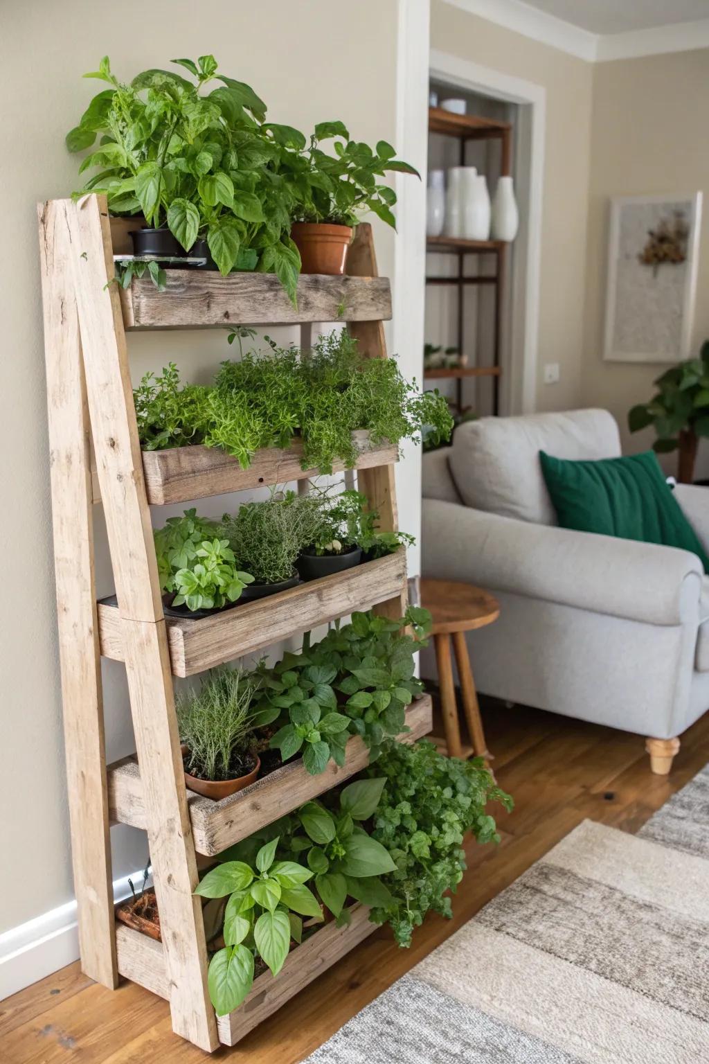 Bring greenery inside with a vertical pallet planter.