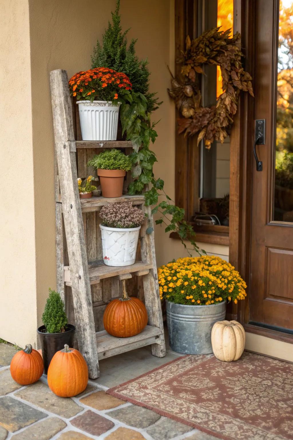 Create a welcoming entryway with a pallet stand.