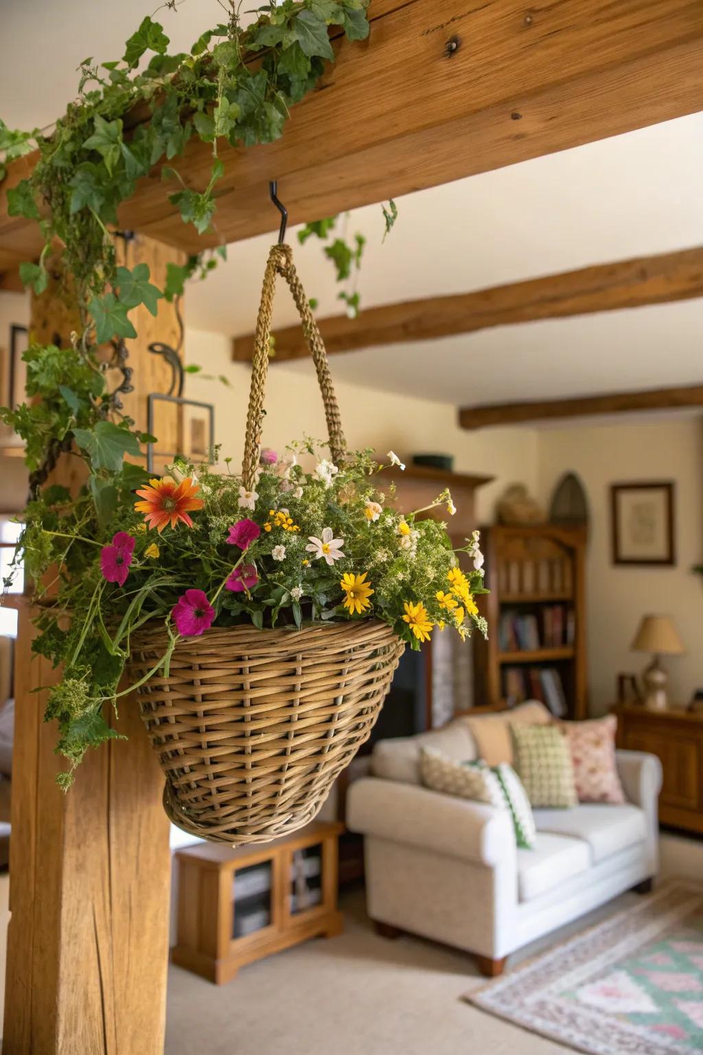 Wicker baskets lend a natural, rustic vibe that complements any space.