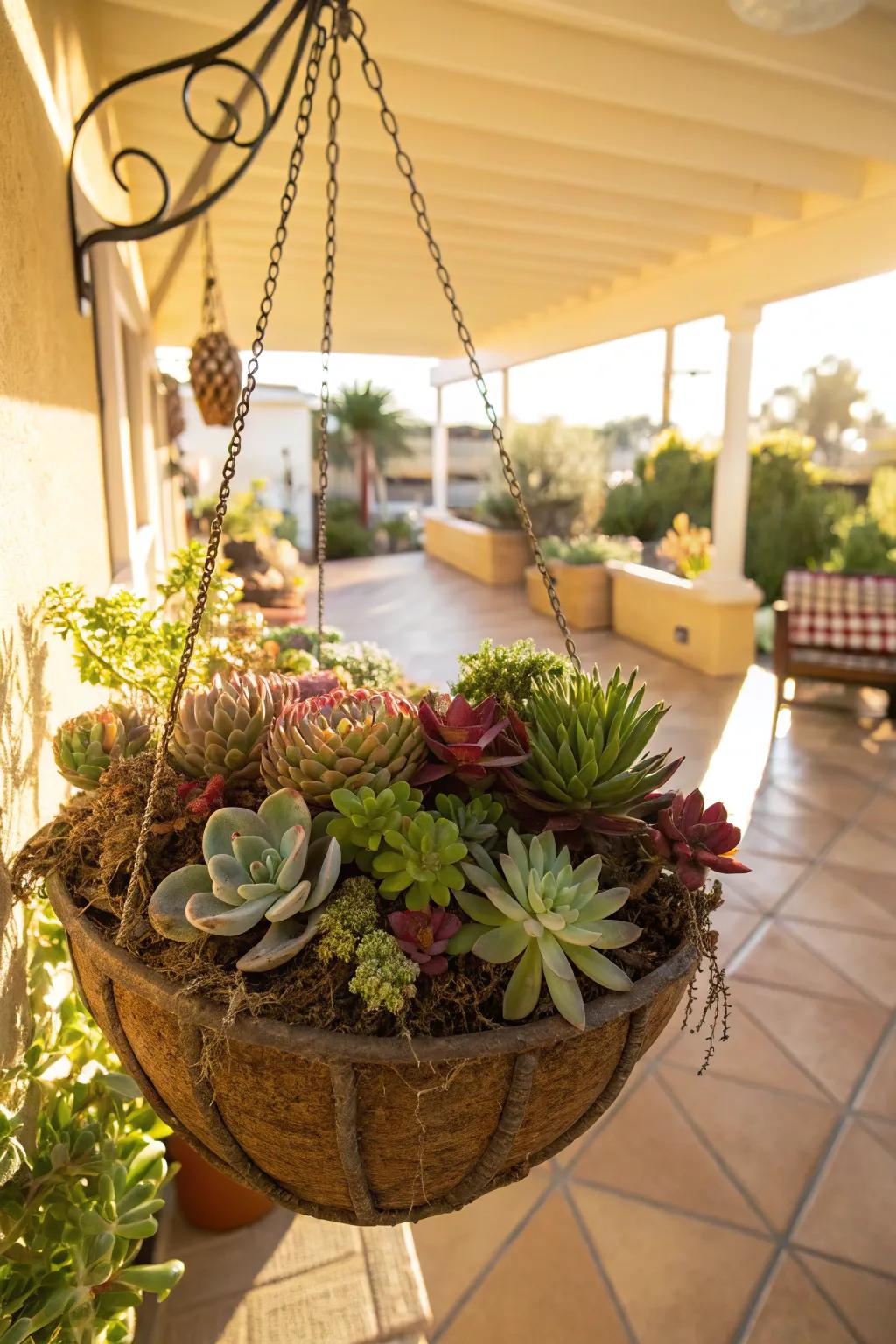 Succulents offer a modern twist with their unique shapes and colors.