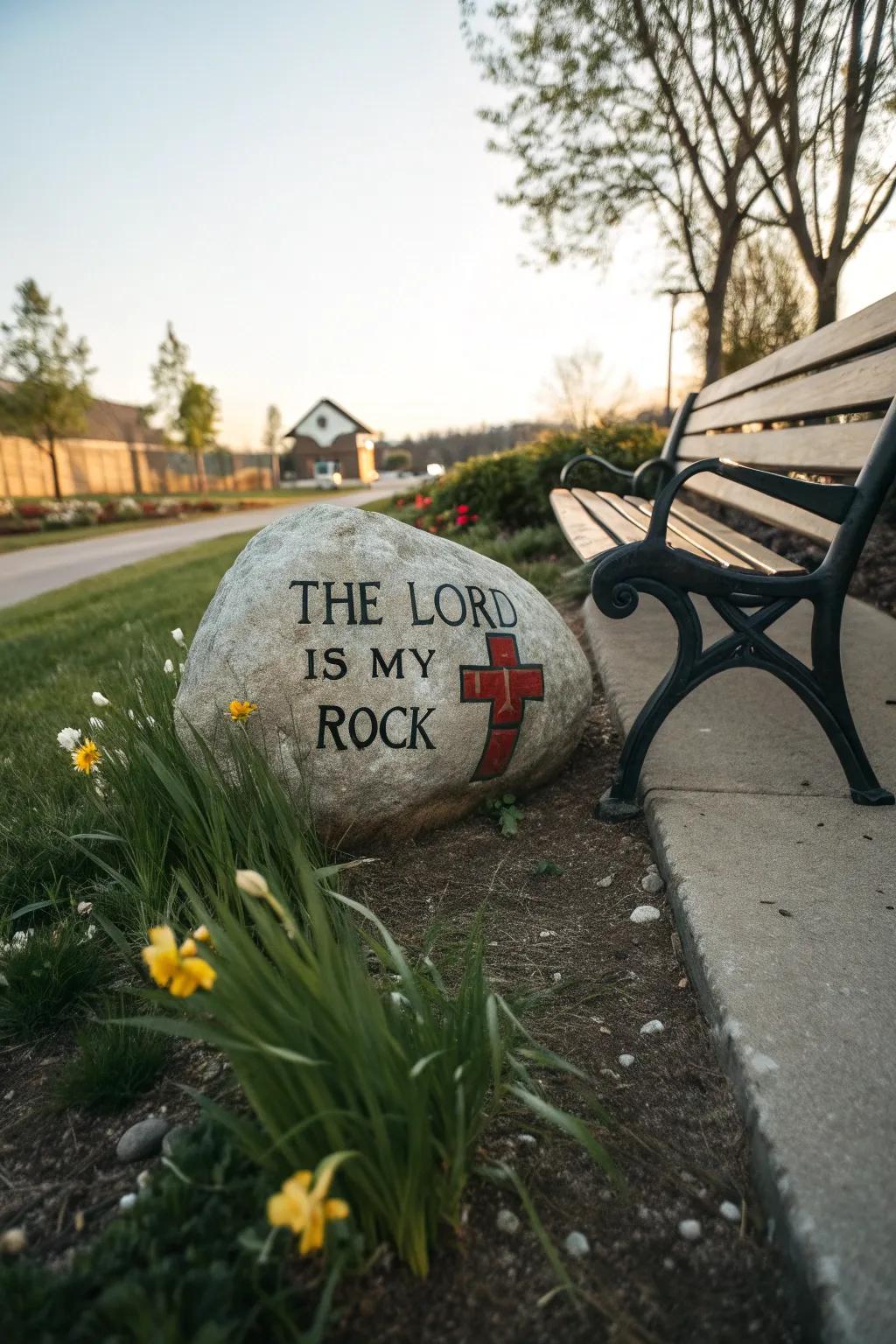 A rock that powerfully symbolizes faith and strength.