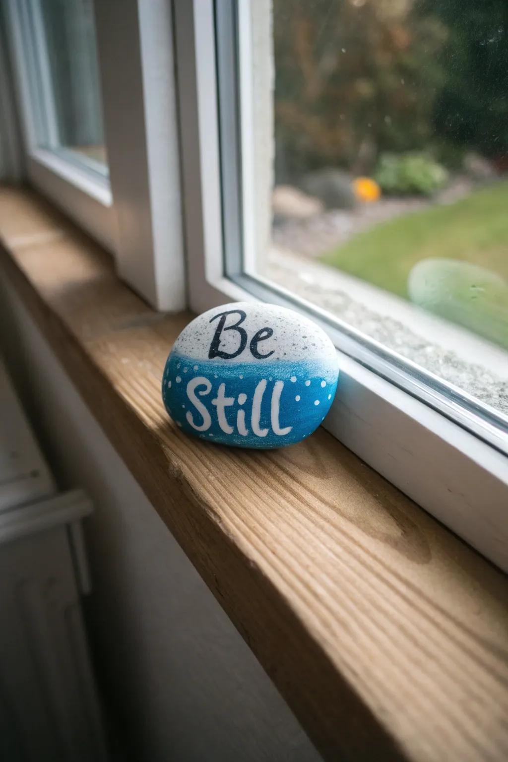 A tranquil reminder to find peace in quiet moments.