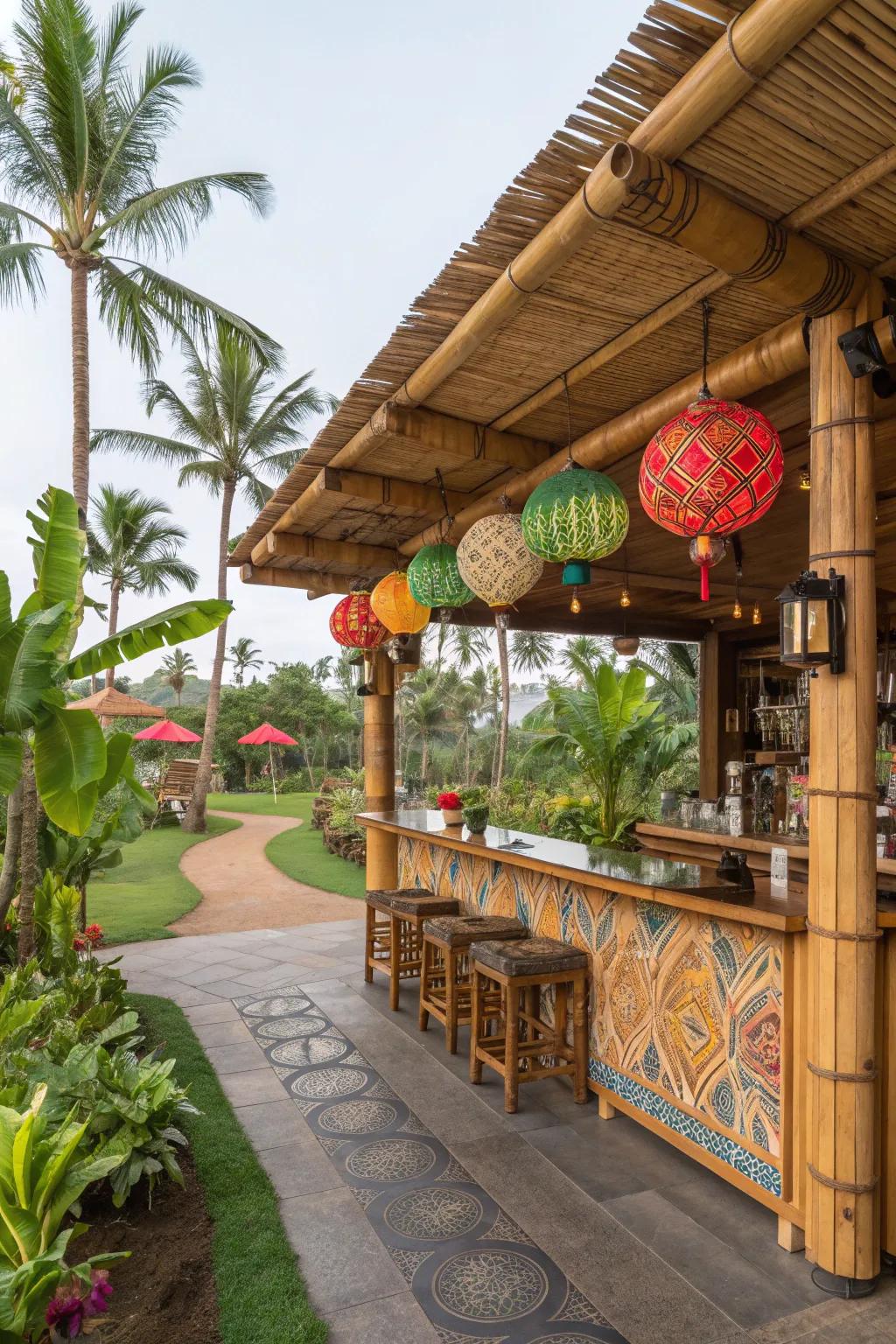 Turn your shed into a vibrant tropical escape.