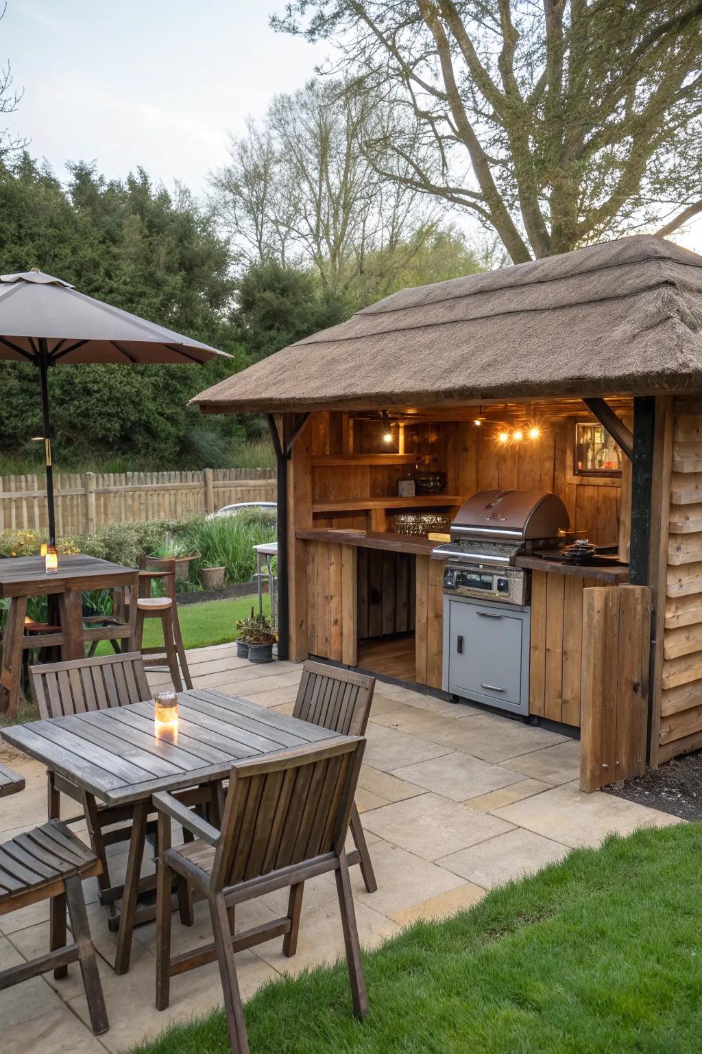A barbecue shed bar is a perfect grilling companion.