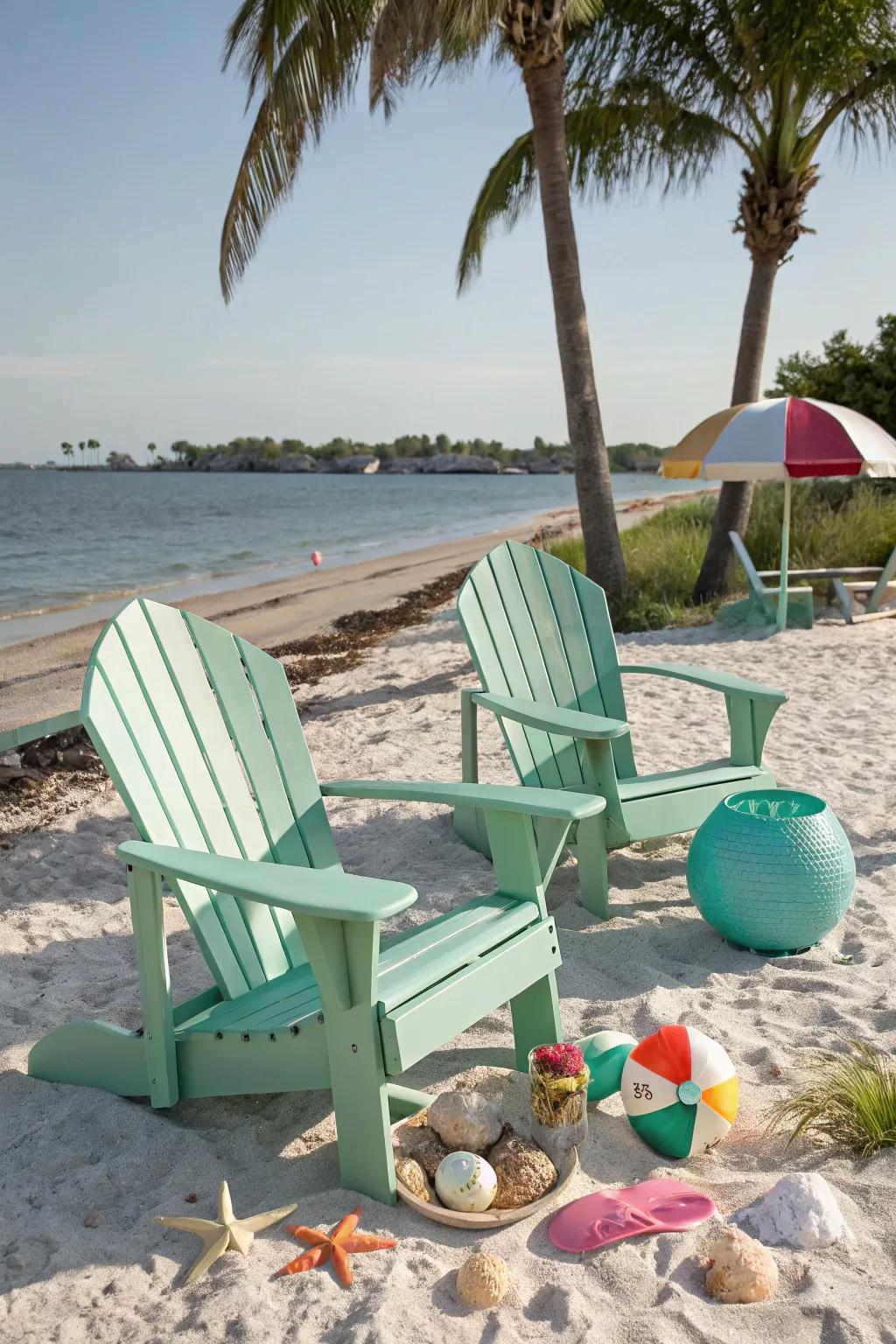Feel the ocean breeze with beach-inspired Adirondack chairs.