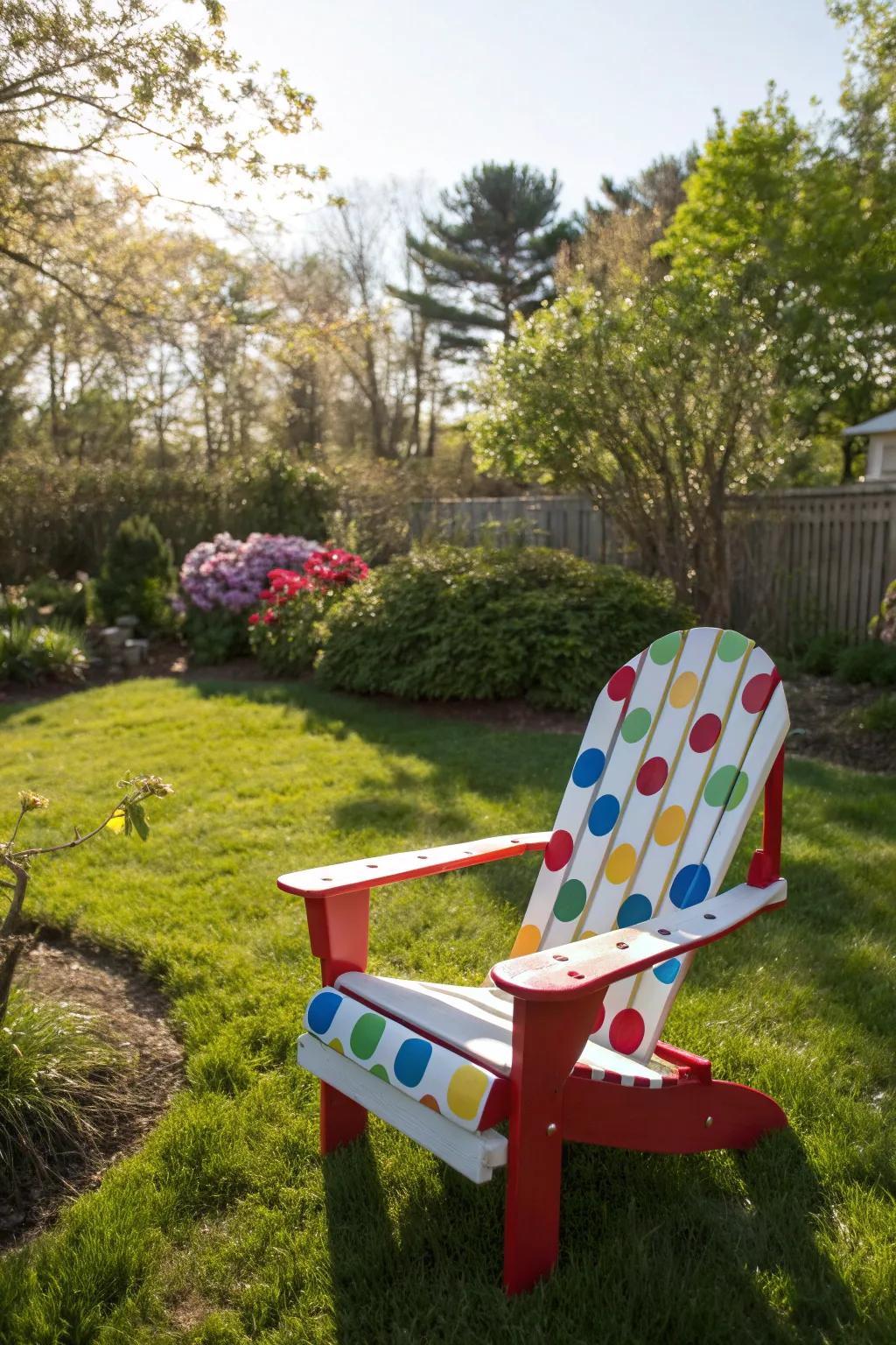 Polka dots bring a playful vibe to any outdoor setting.