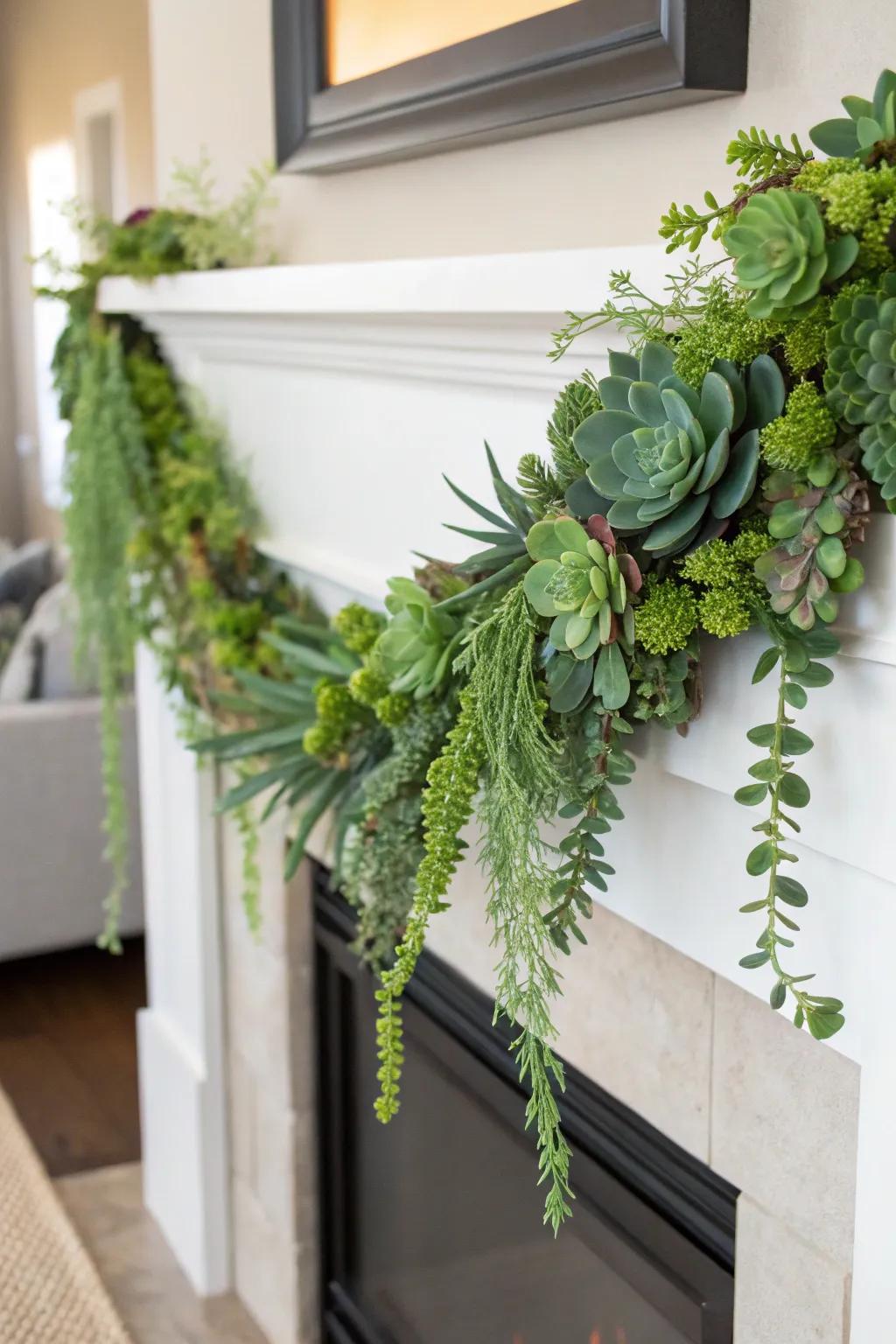 Succulents offer a fresh and modern take on spring garlands.