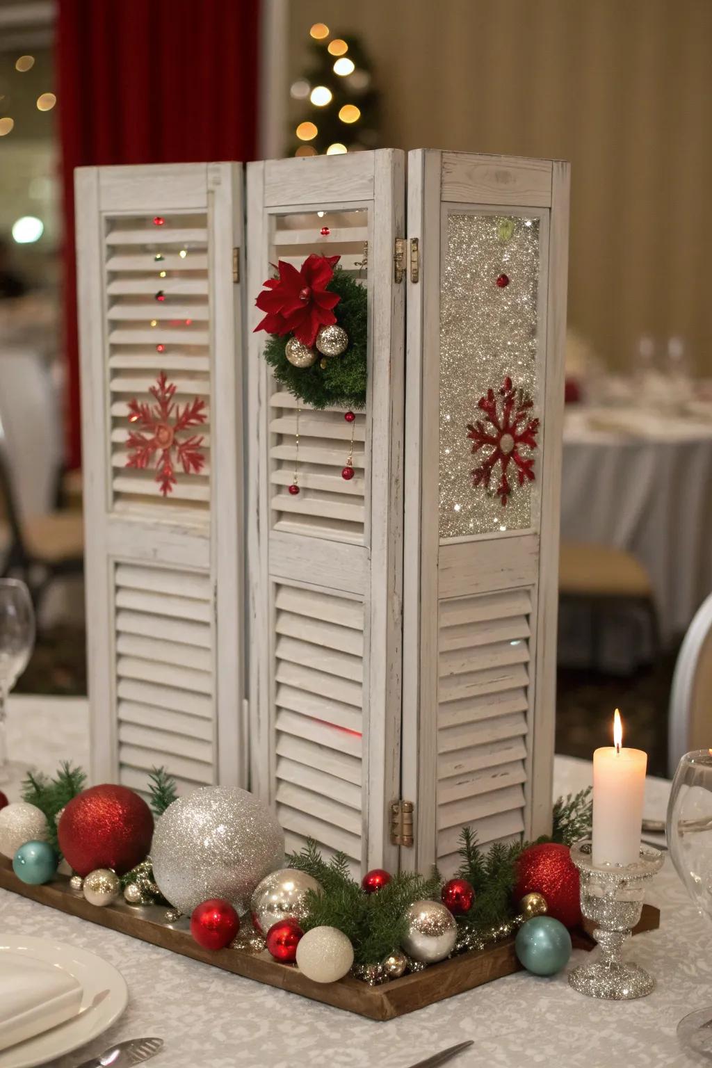 Dazzle your guests with a shutter centerpiece.