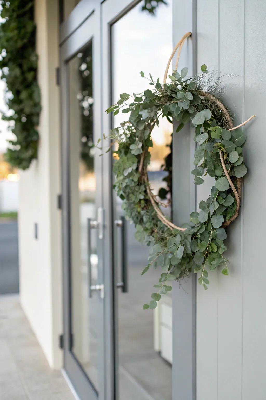 Simple and elegant eucalyptus wreath.