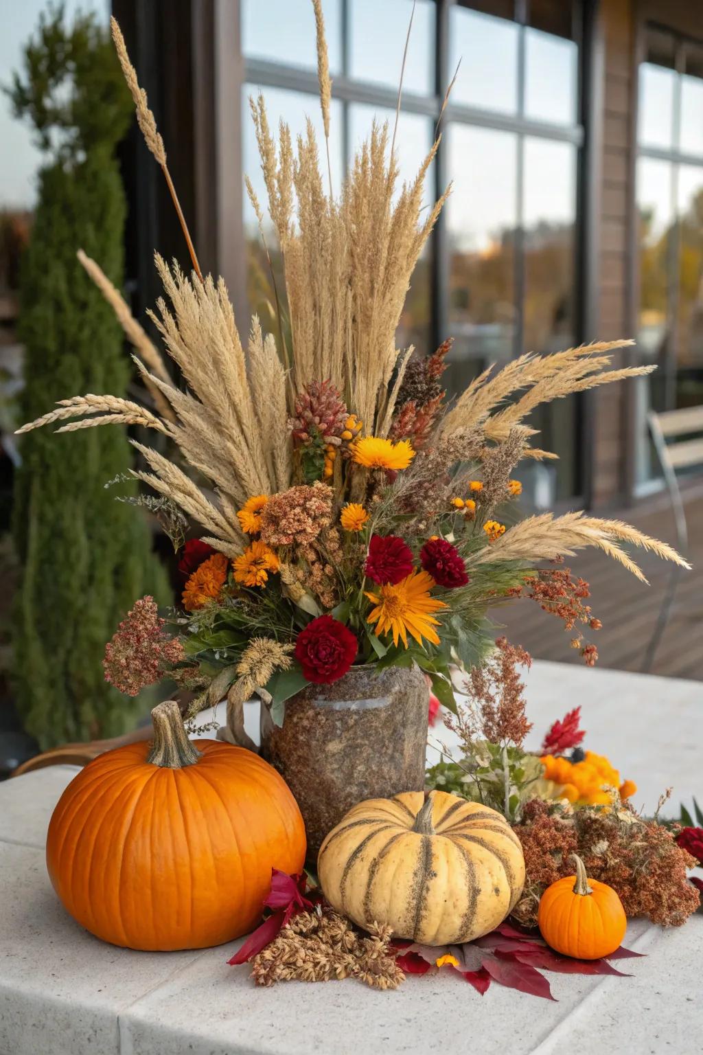 A rich display of mixed textures for a layered Thanksgiving look.