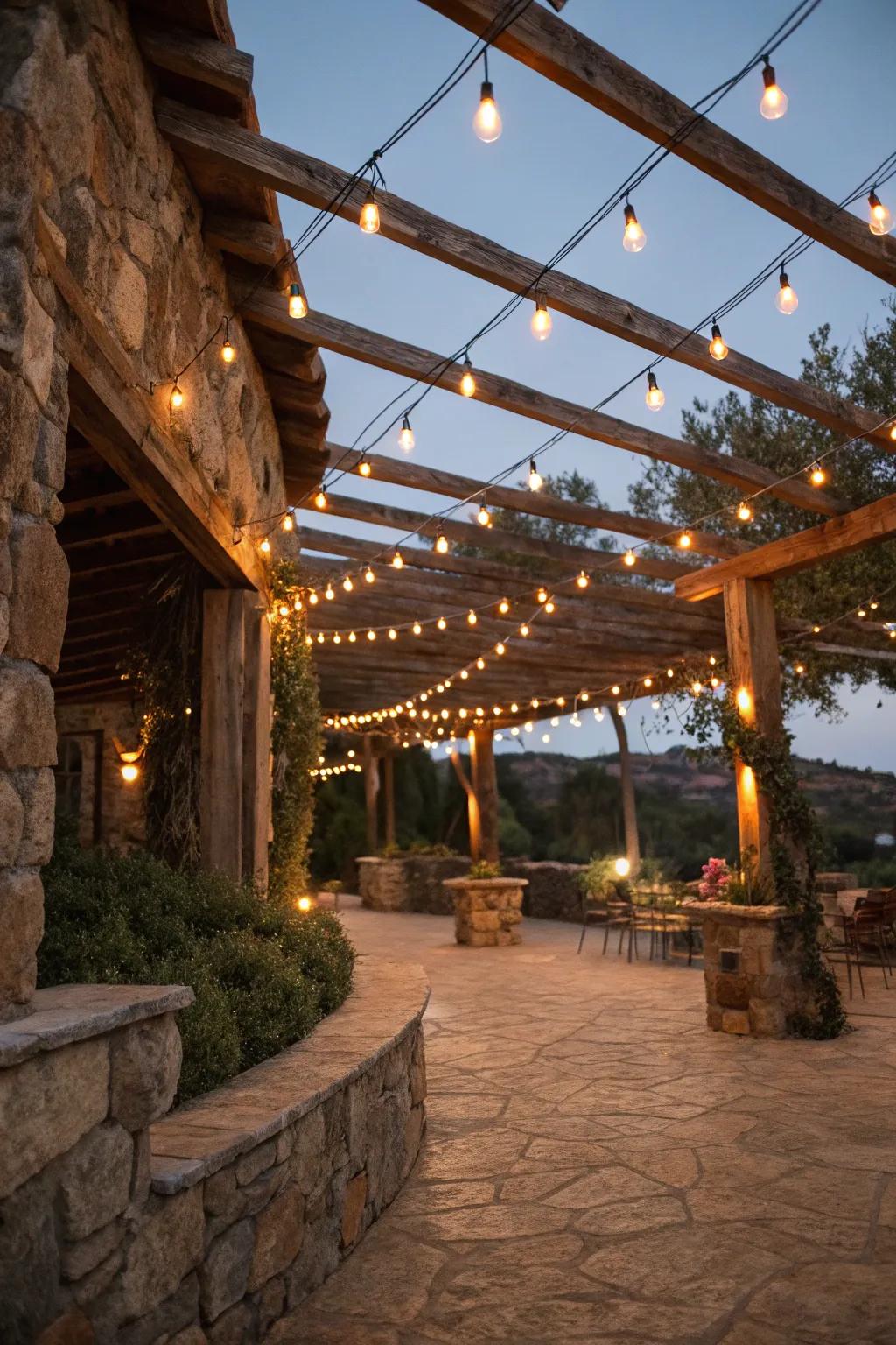 A fusion of modern and rustic elevates any outdoor space.